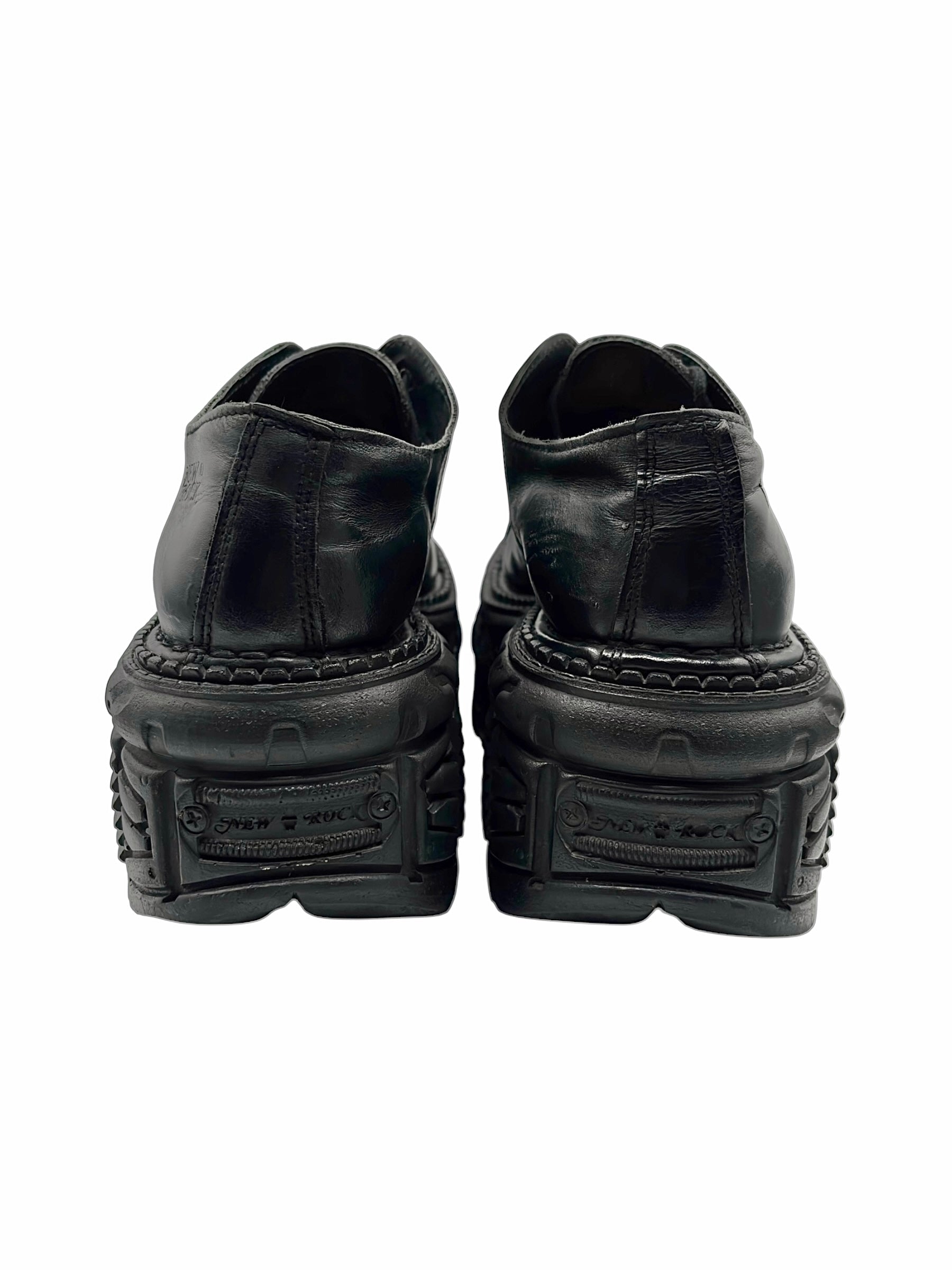 Vintage New Rock techno leather platform boots size 44