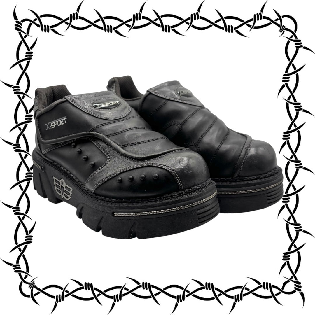 Vintage XSPORT leather platform boots size 42