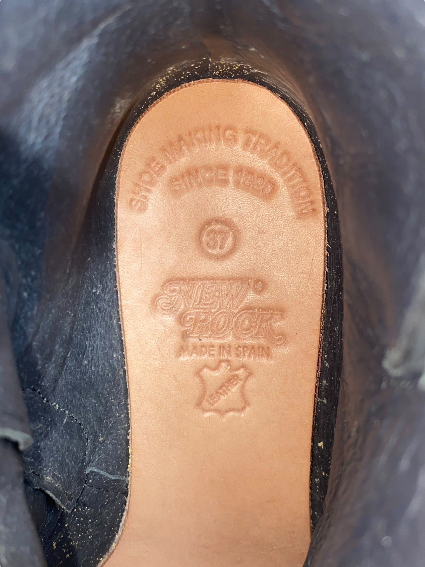 Rare vintage New Rock leather heels size 37