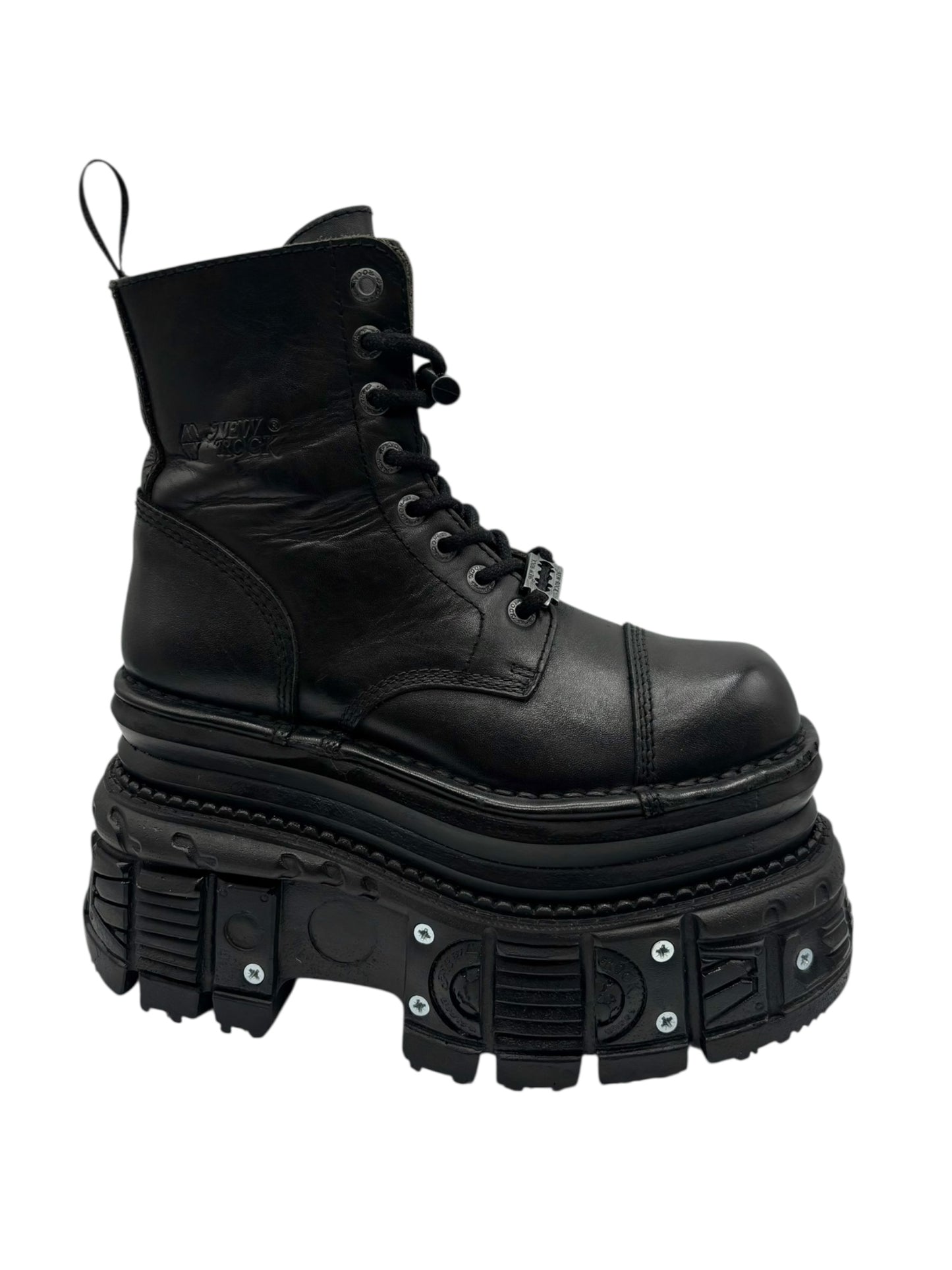 New Rock mega platform techno leather boots size 38