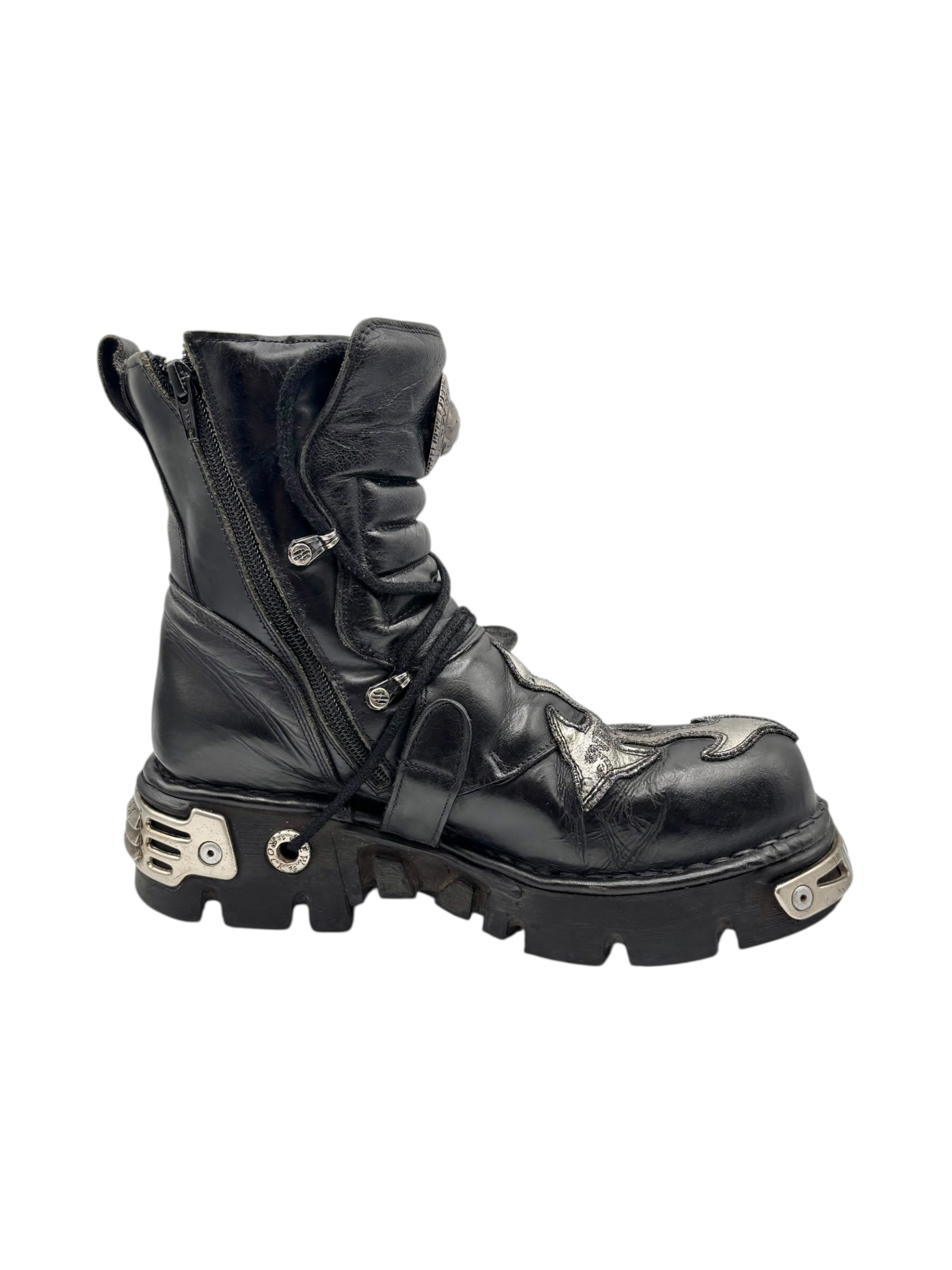 Vintage New Rock cross reactor leather platform boots size 43