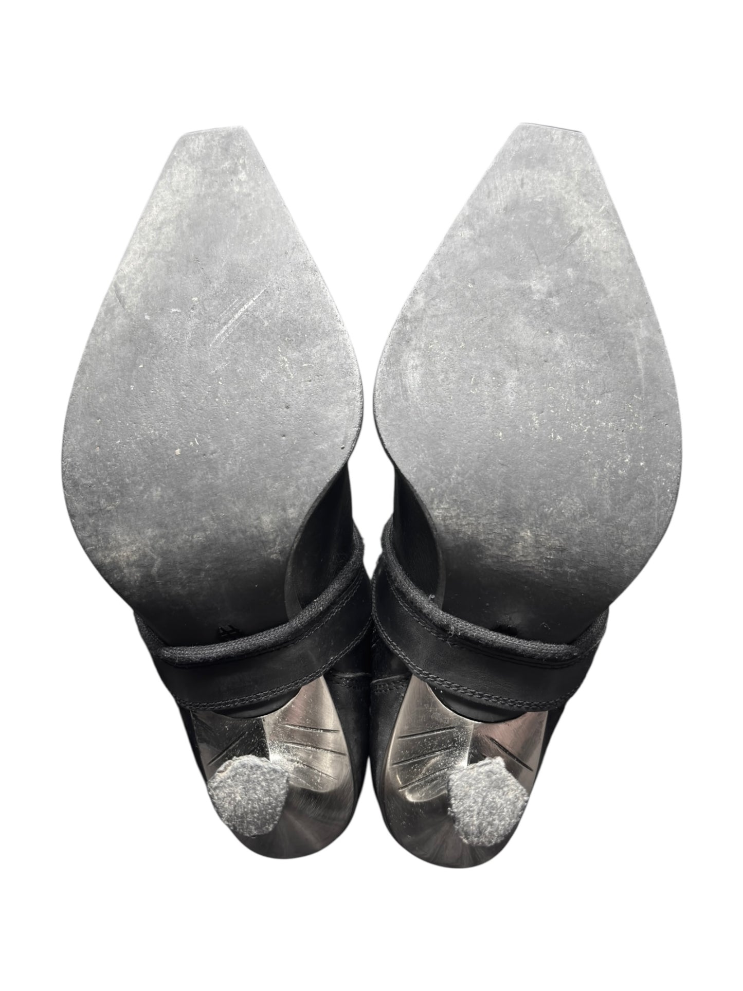 Vintage New Rock mid-calf leather biker heels size 36