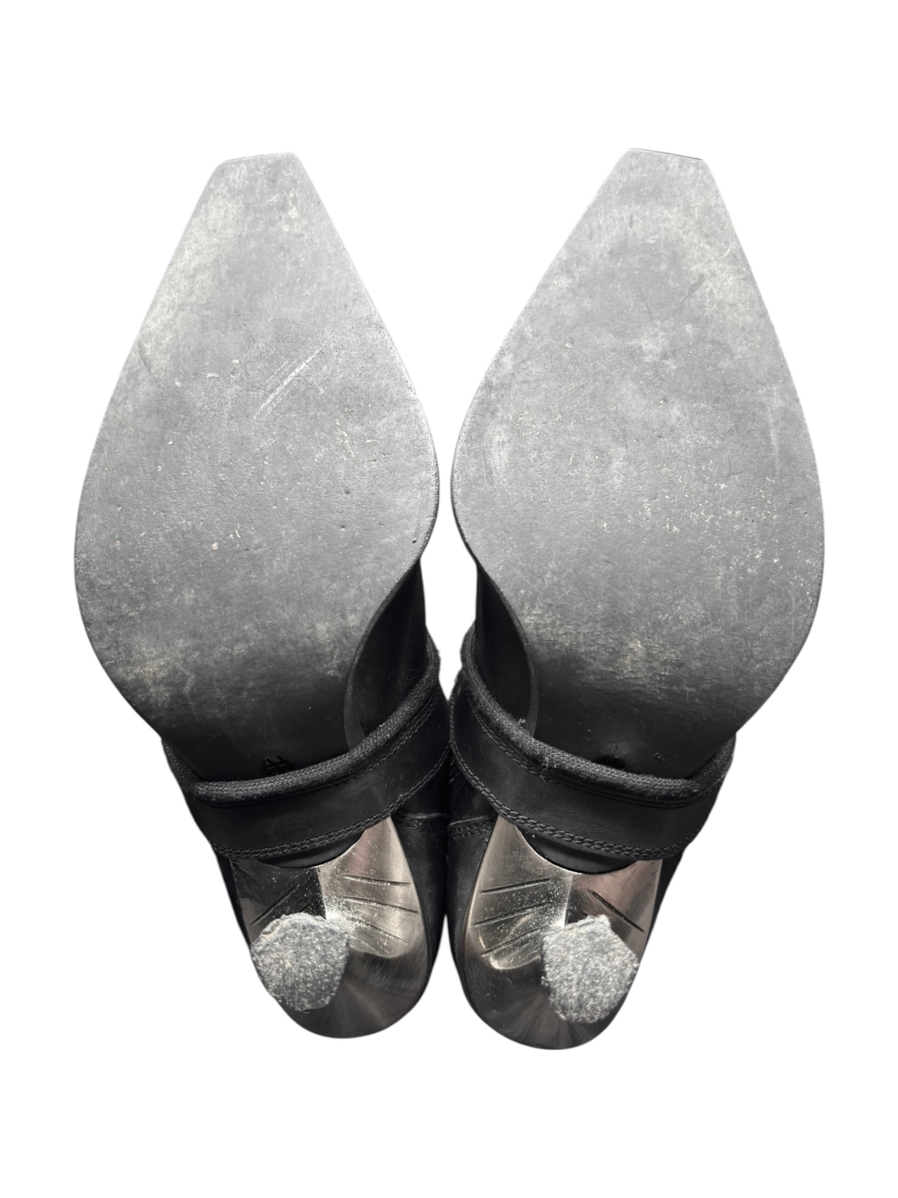 Vintage New Rock mid-calf leather biker heels size 36