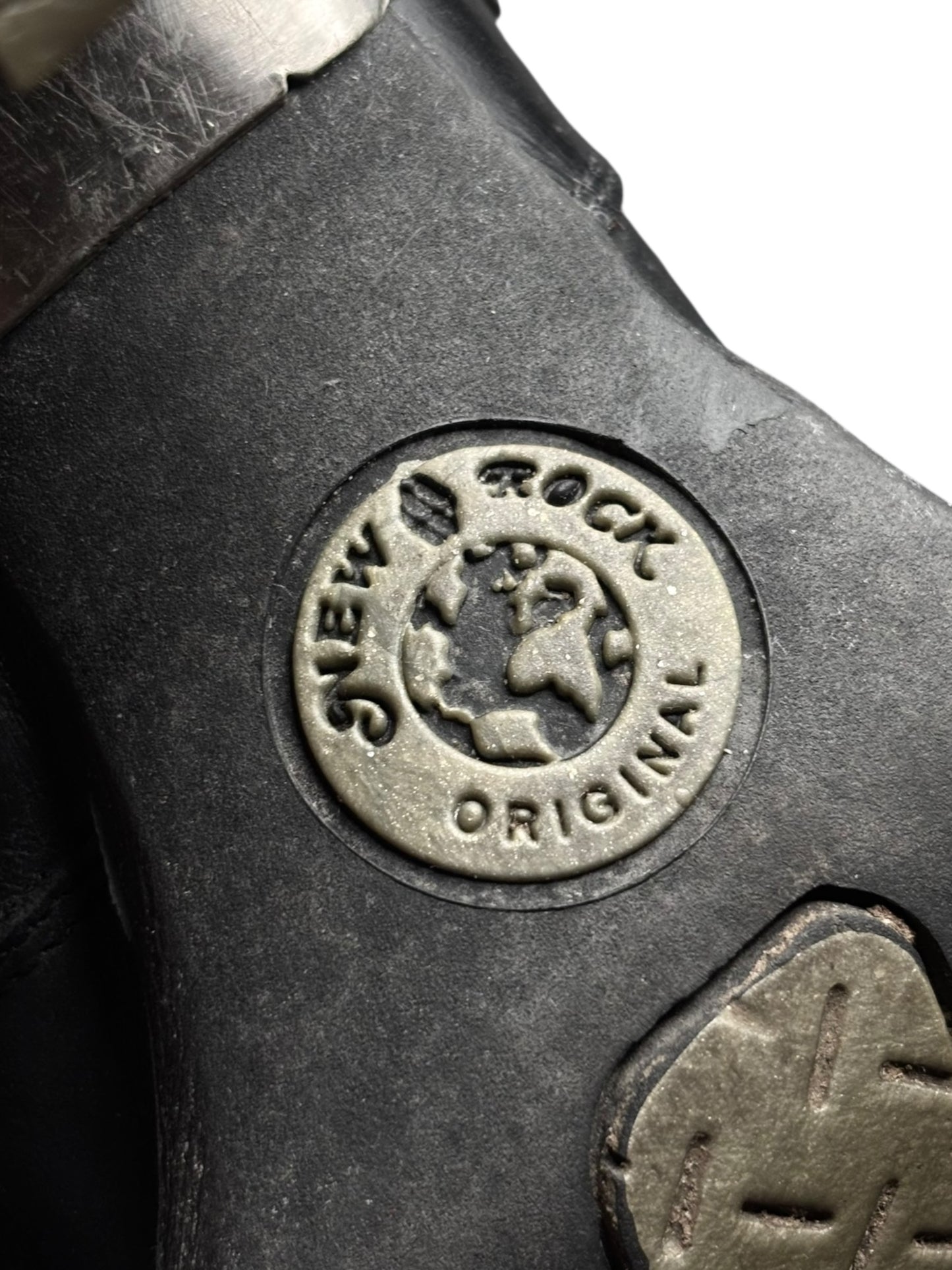 Vintage New Rock biker mid-calf leather boots