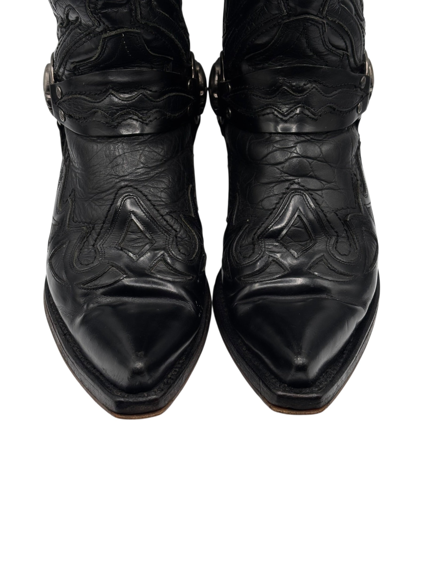 Vintage New Rock flame leather cowboy boots size 42