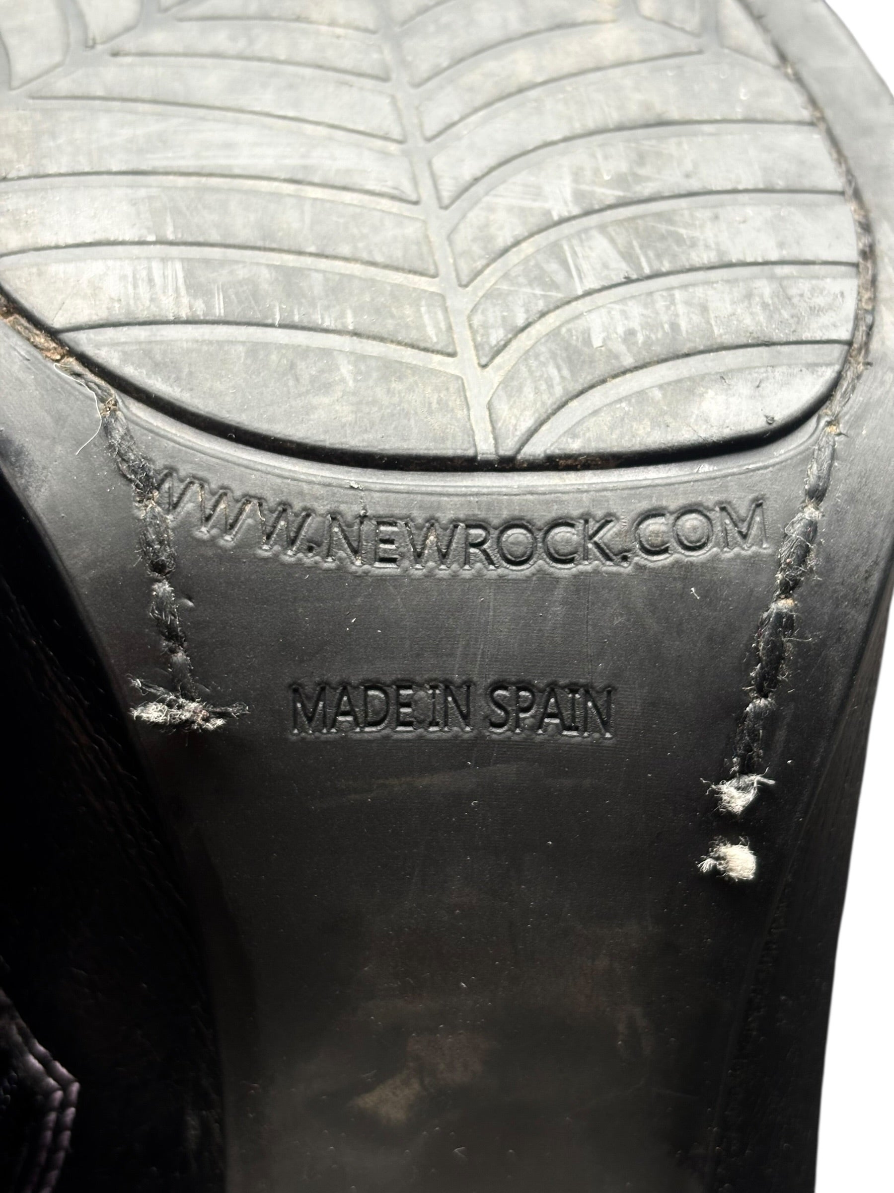 Vintage New Rock leather witch heels size 40