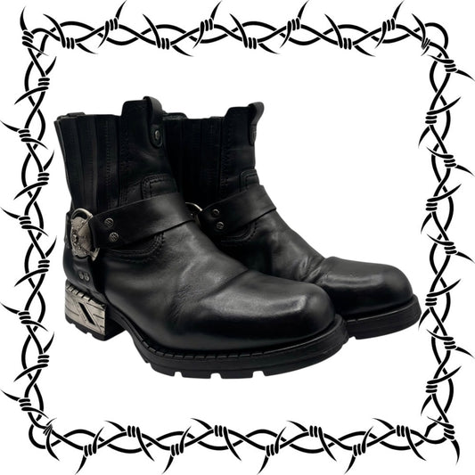 Vintage New Rock leather biker boots size 43