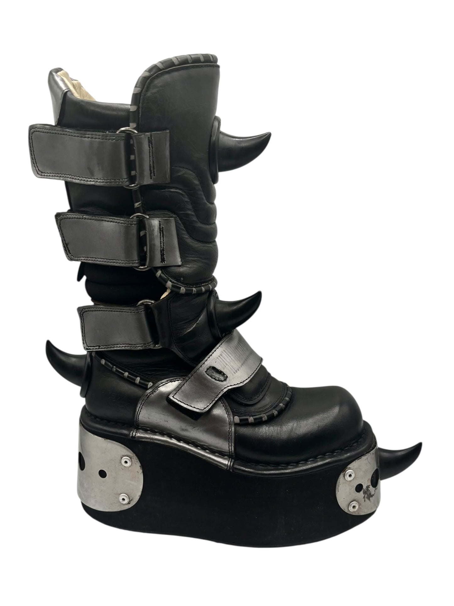 Extremely rare vintage 90s New Rock horn neptuno platform boots size 41
