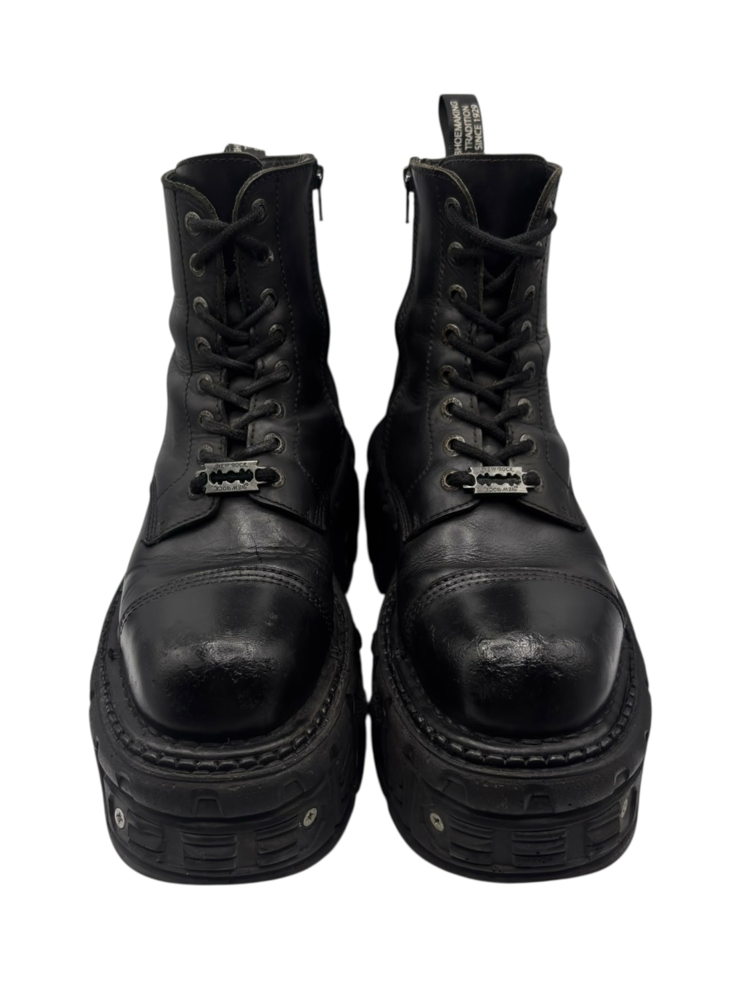 New Rock techno lace-up leather platform boots size 41