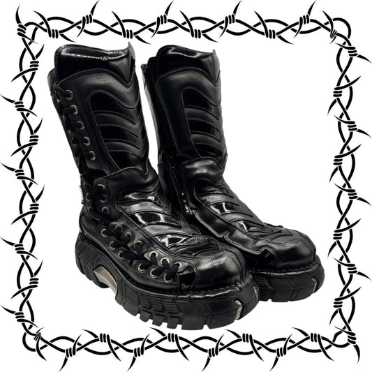 RARE vintage New Rock trailer platform boots size 40