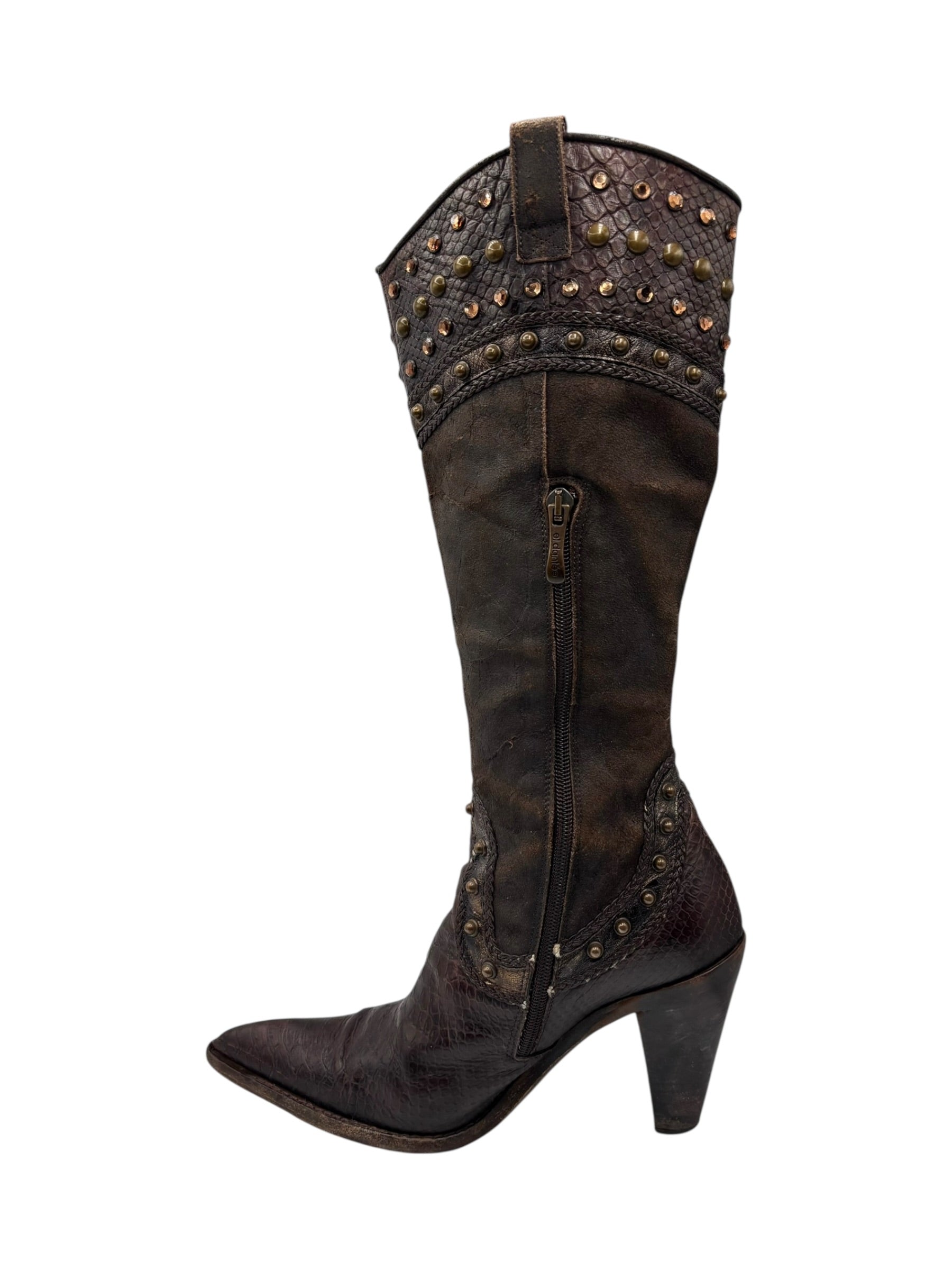 Vintage El Dantes brown knee high boots size 38