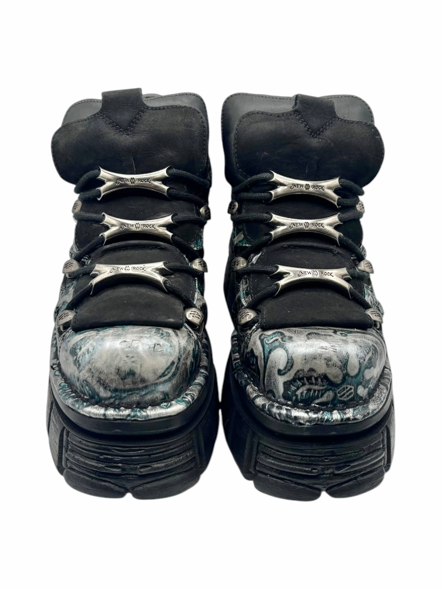 Rare vintage New Rock patterned M106 platform boots size 39