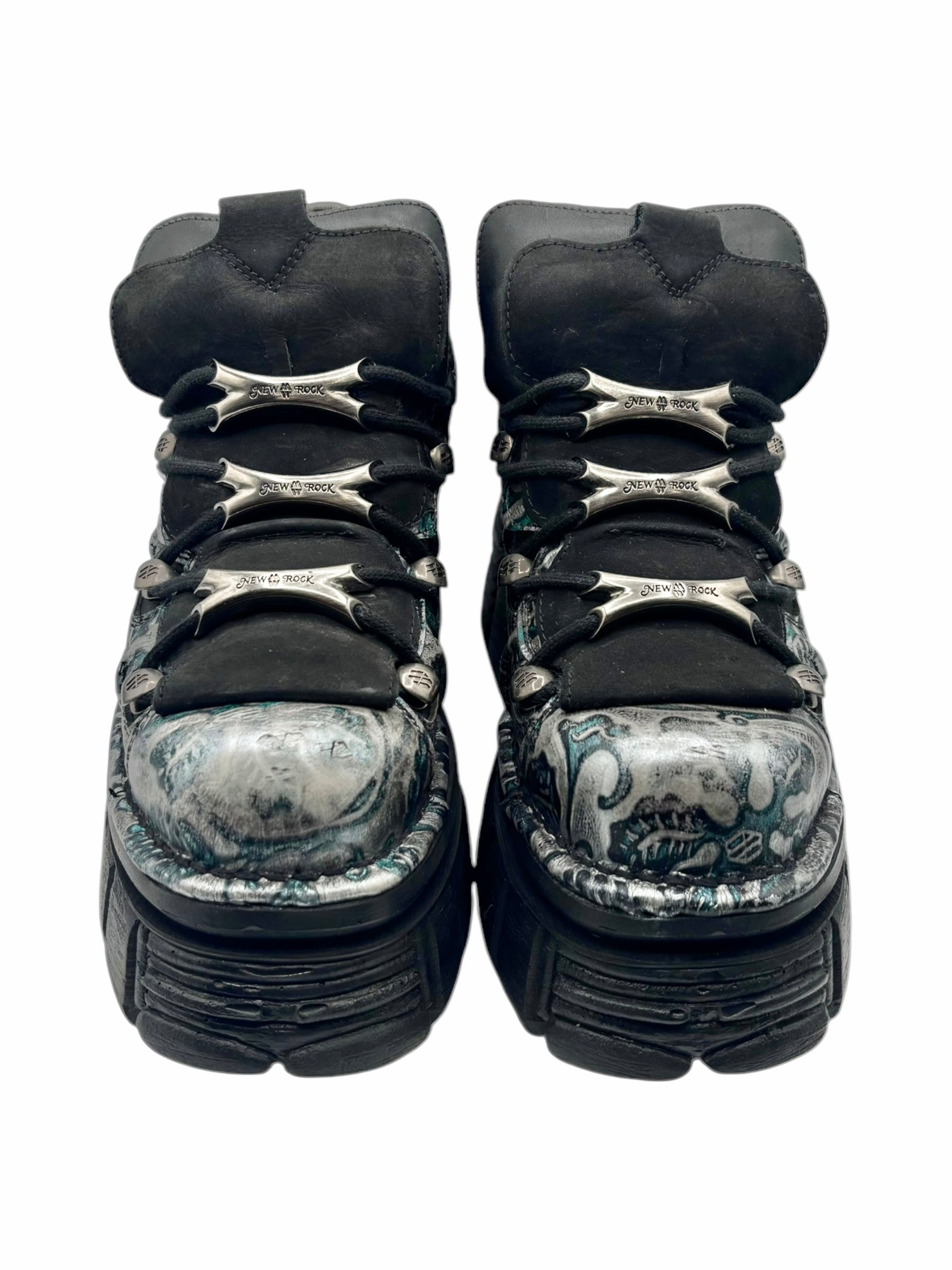 Rare vintage New Rock patterned M106 platform boots size 39