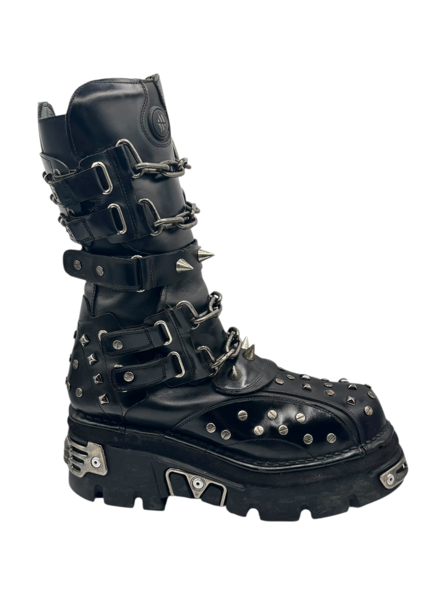 Vintage New Rock studded leather boots size 44