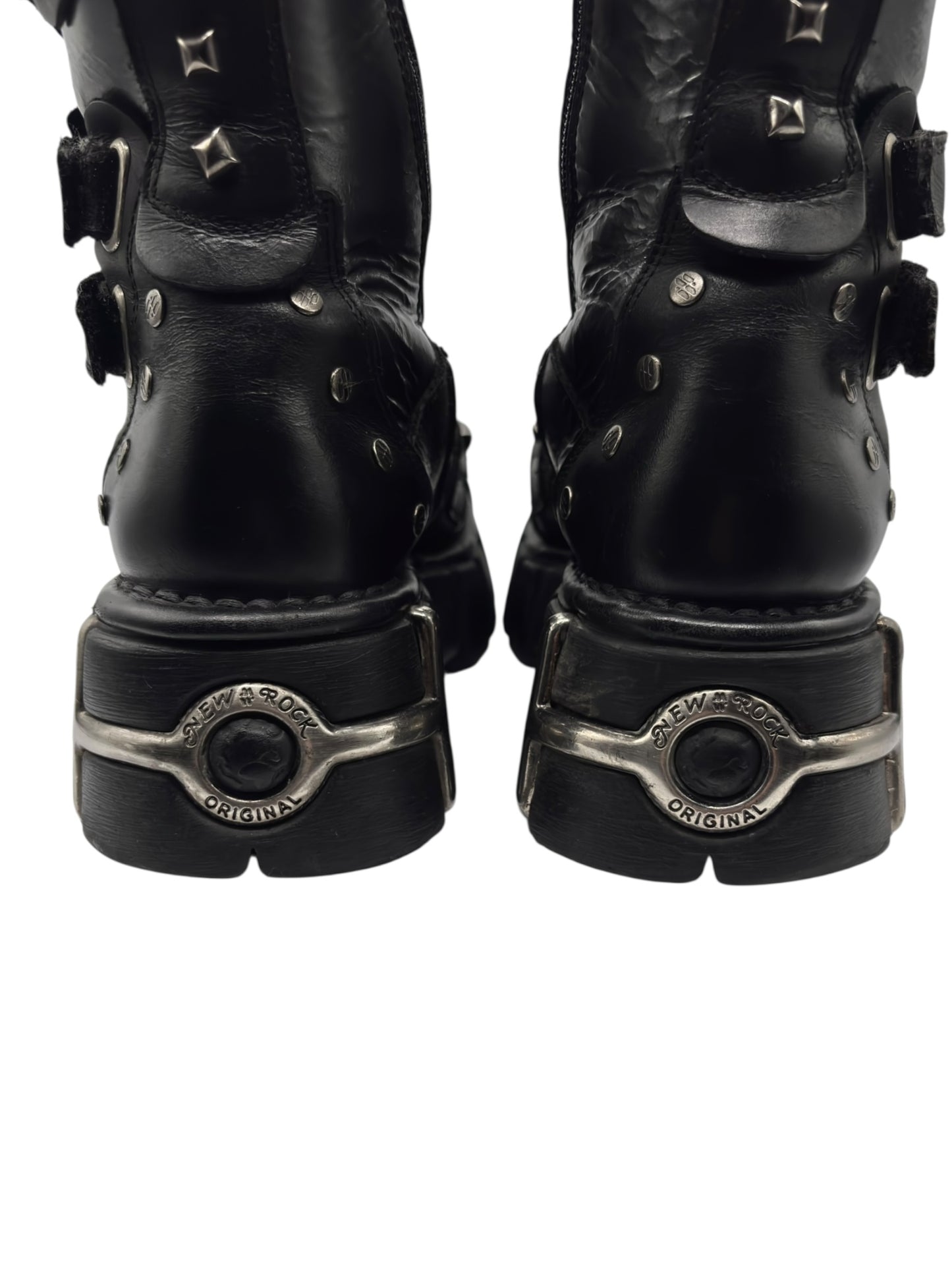 Vintage New Rock studded mid-calf platform boots size 39
