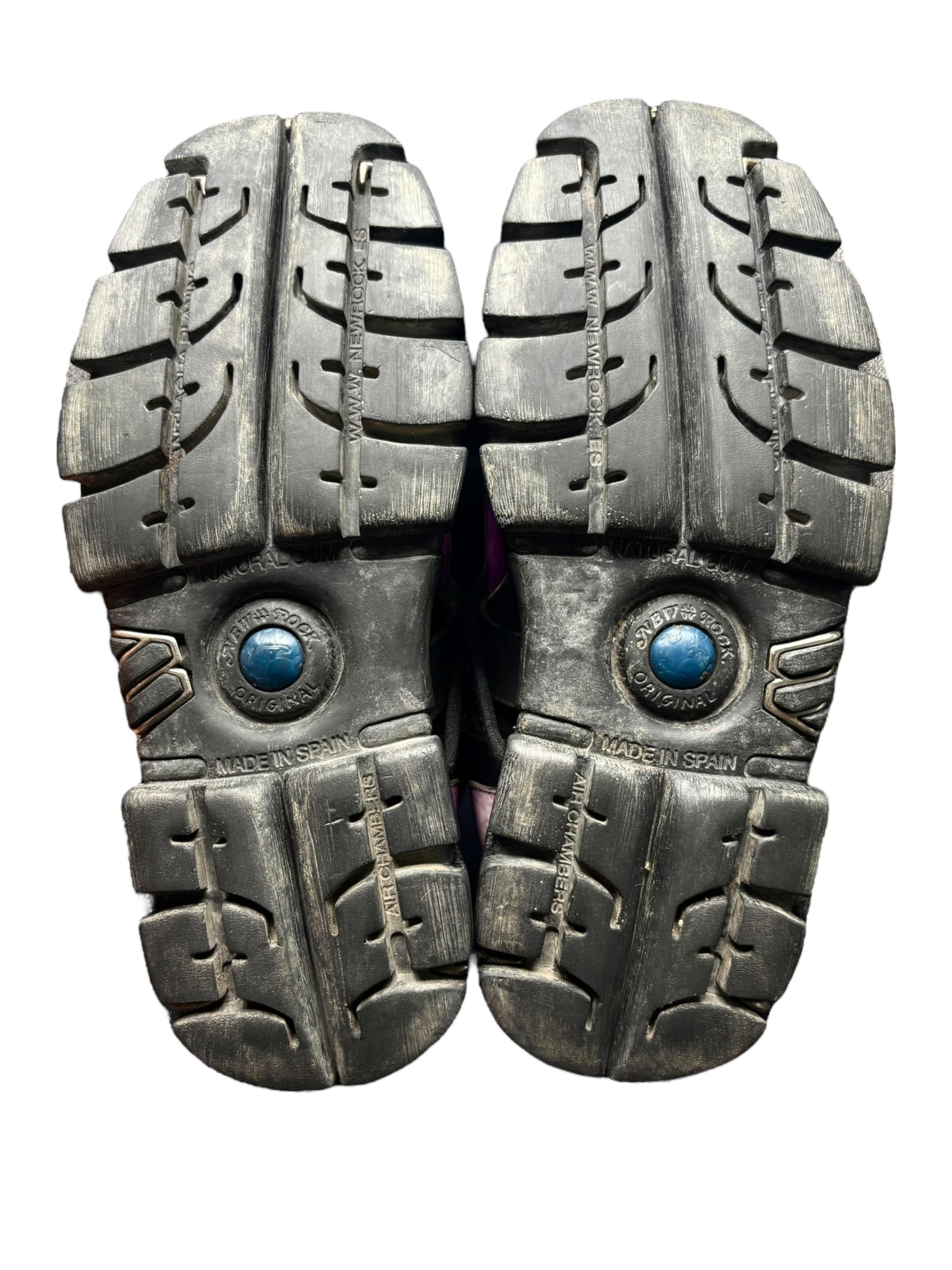 Vintage New Rock mid-calf purple flame platform boots size 39