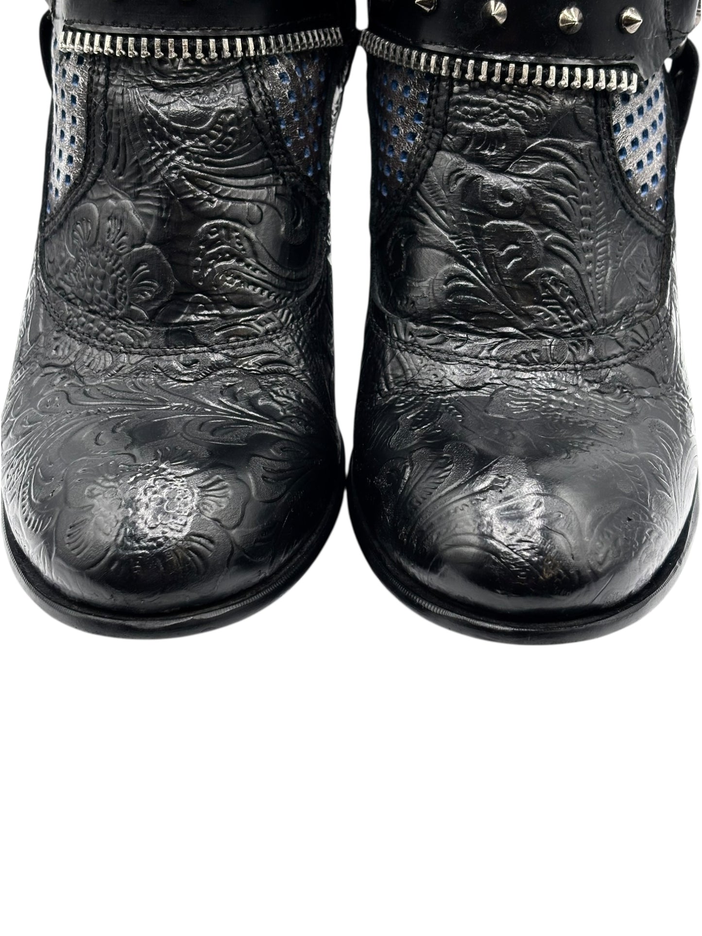 Vintage New Rock round/toe leather heels size 37