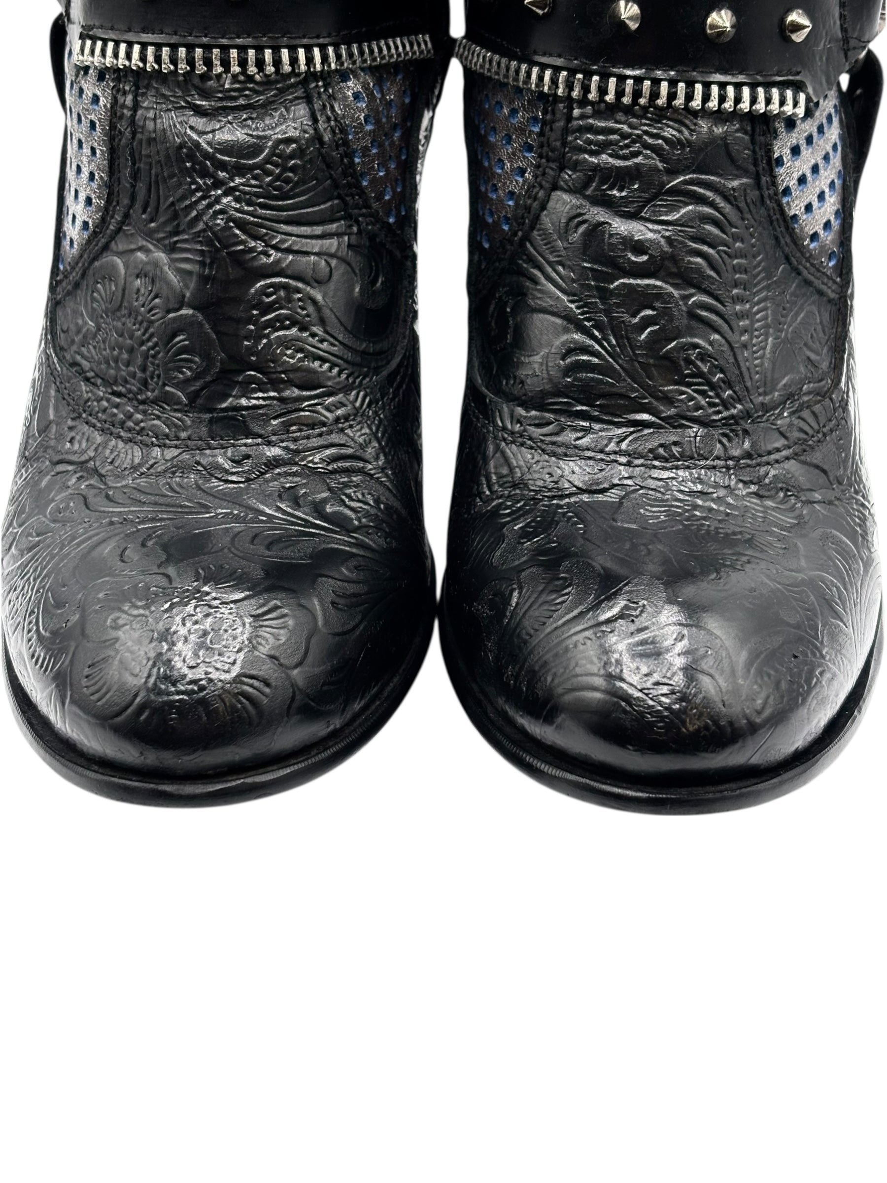 Vintage New Rock round/toe leather heels size 37