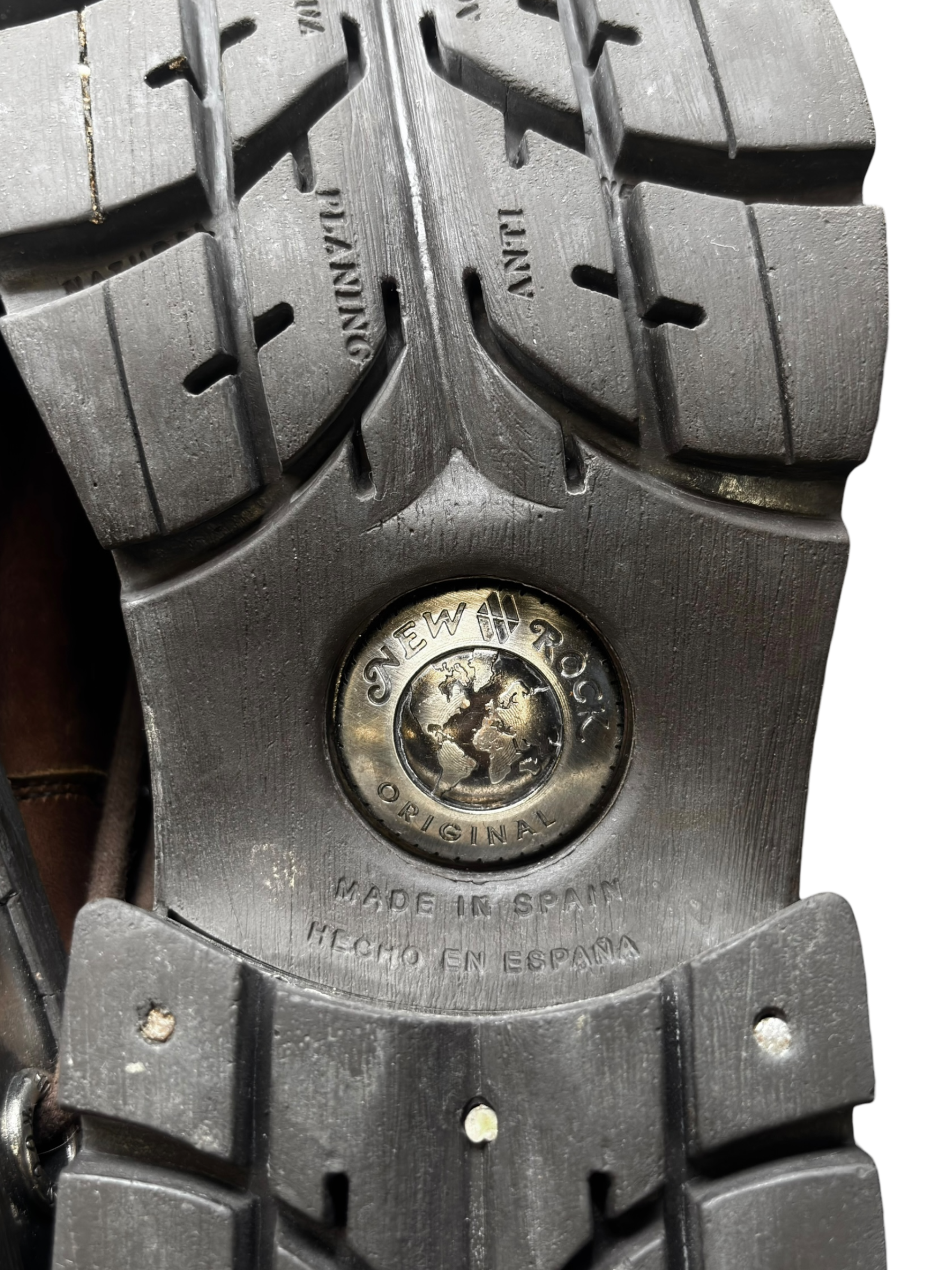 Vintage New Rock brown leather raised-heel ankle boots size 41