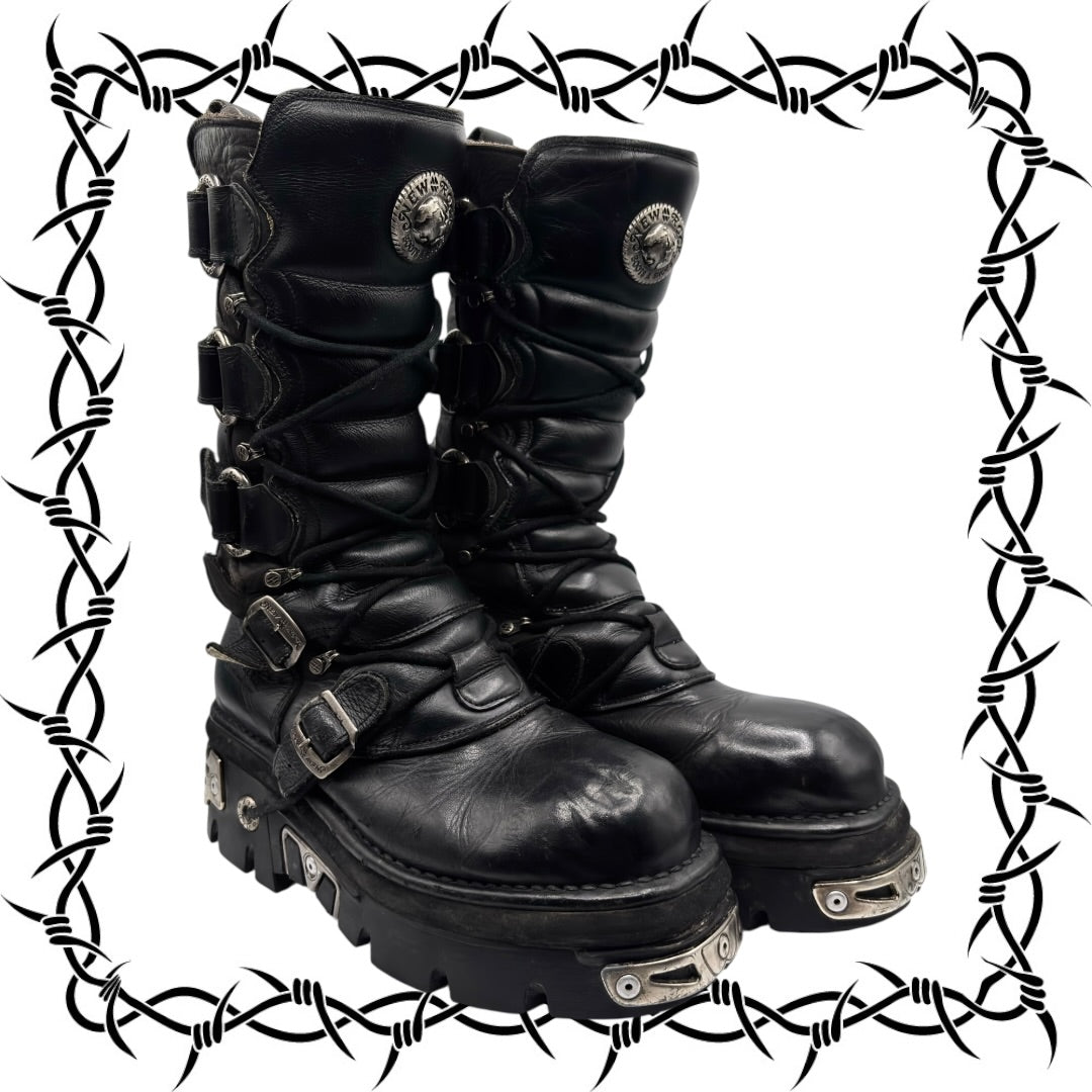 Vintage New Rock knee high reactor boots size 45