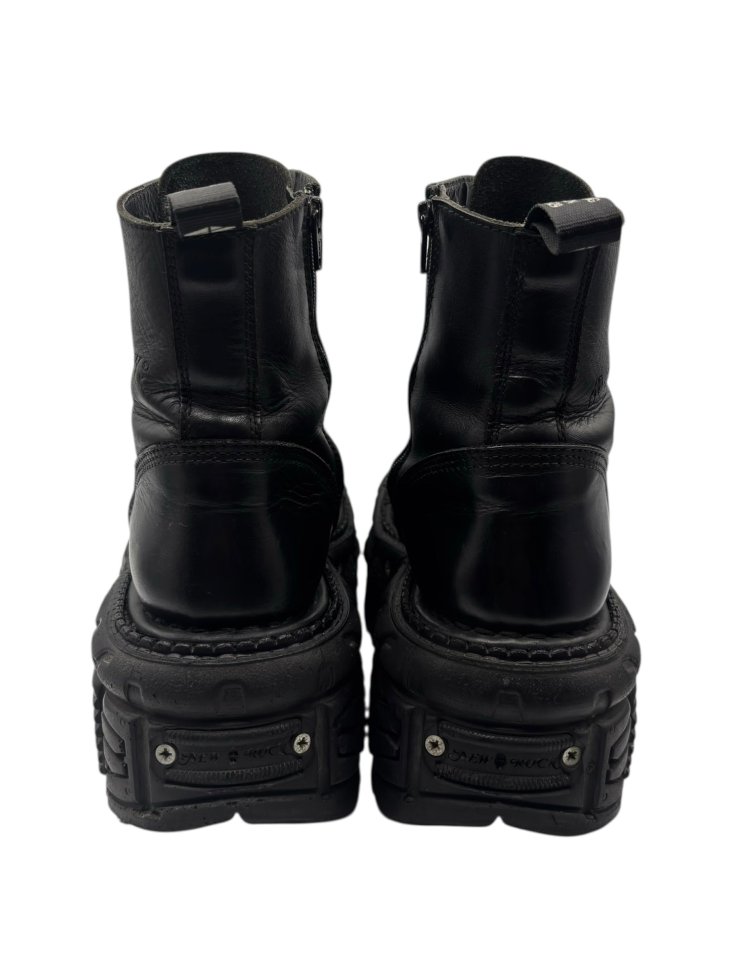 New Rock techno lace-up leather platform boots size 41