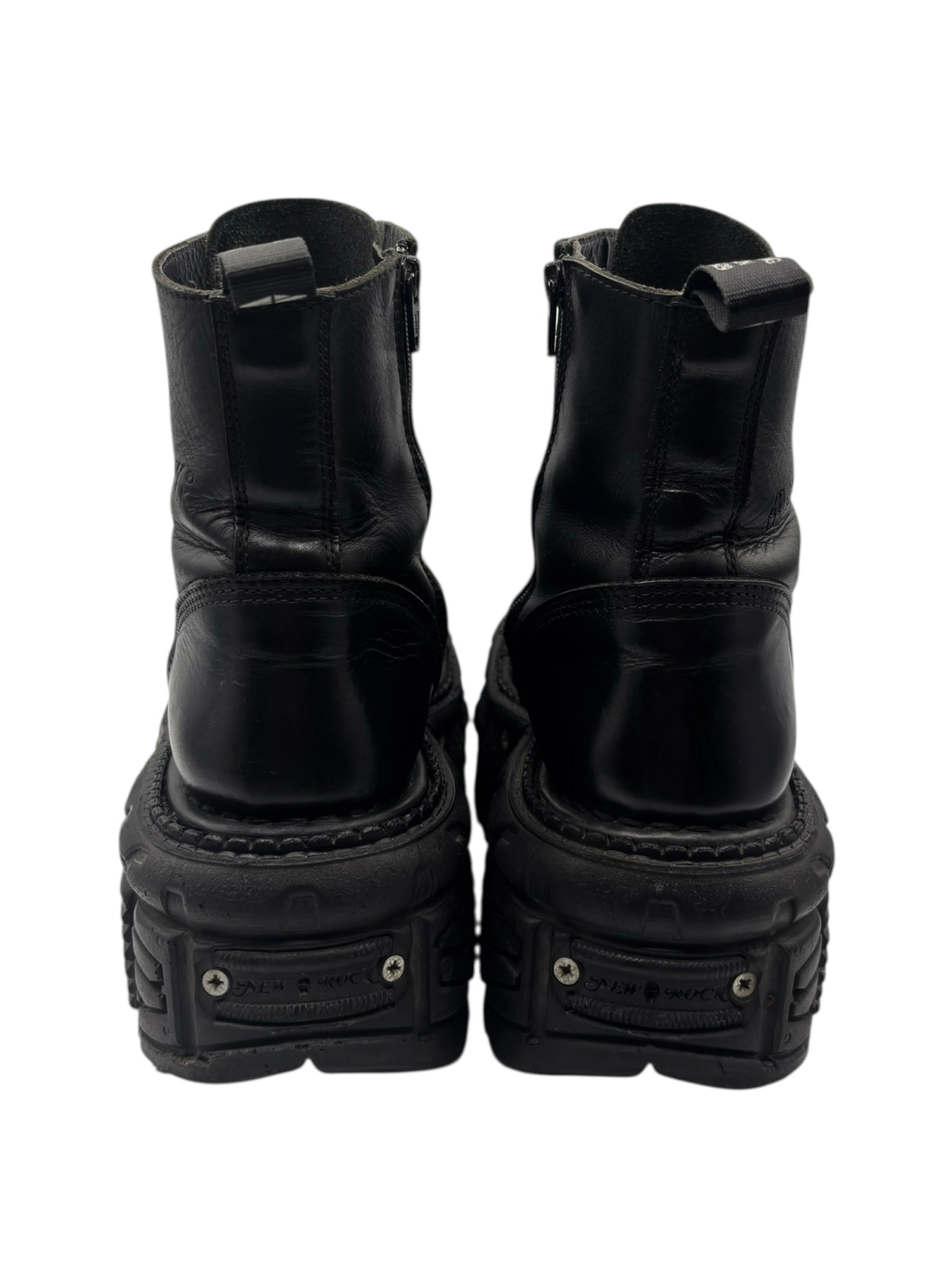 New Rock techno lace-up leather platform boots size 41
