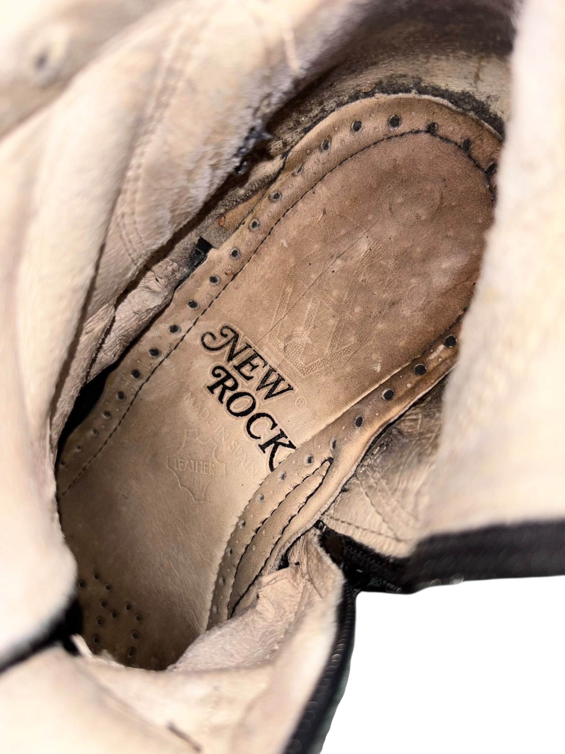 Vintage New Rock knee high reactor leather boots size 42