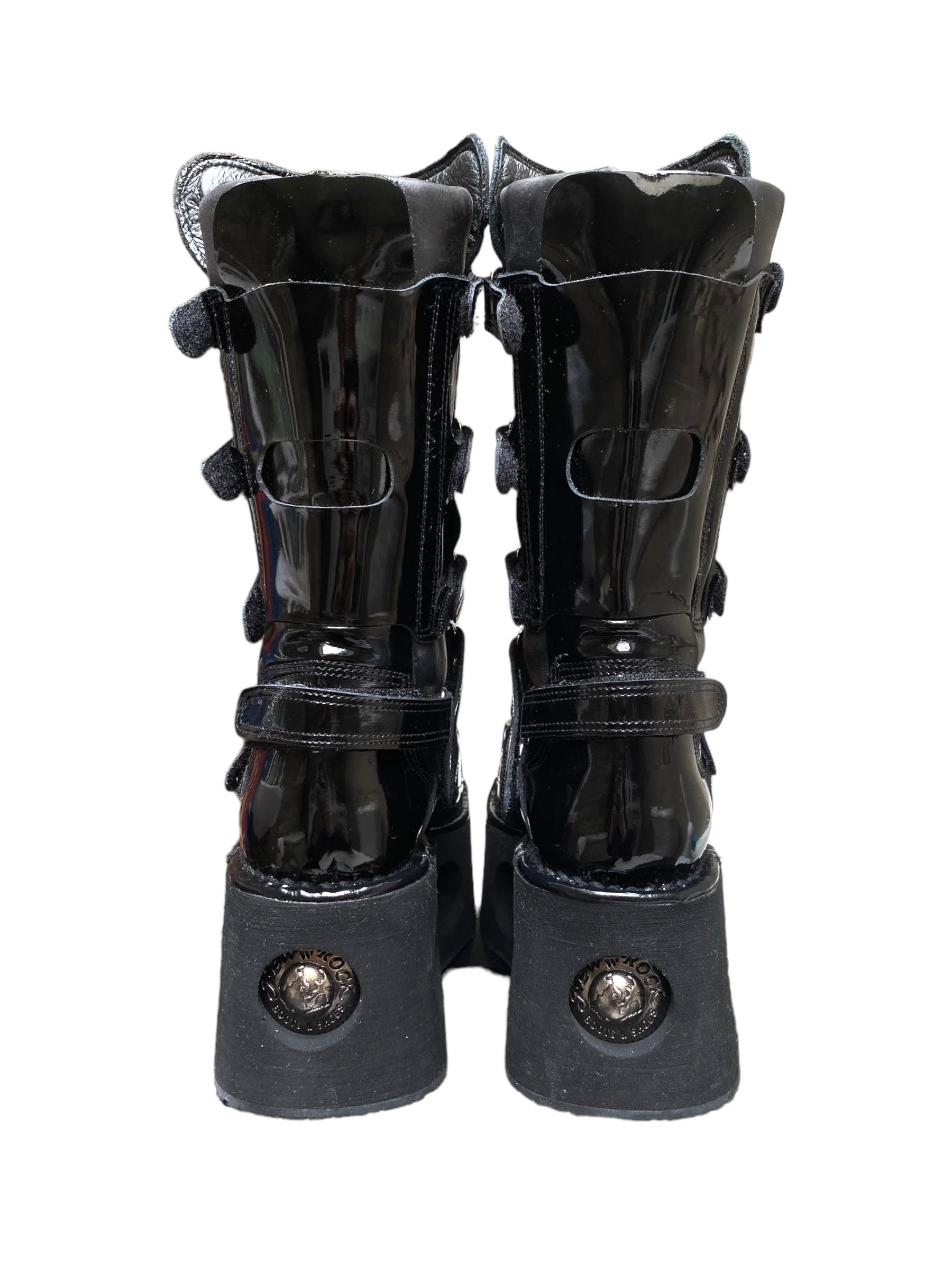 Vintage New Rock neptuno patent leather boots size 43