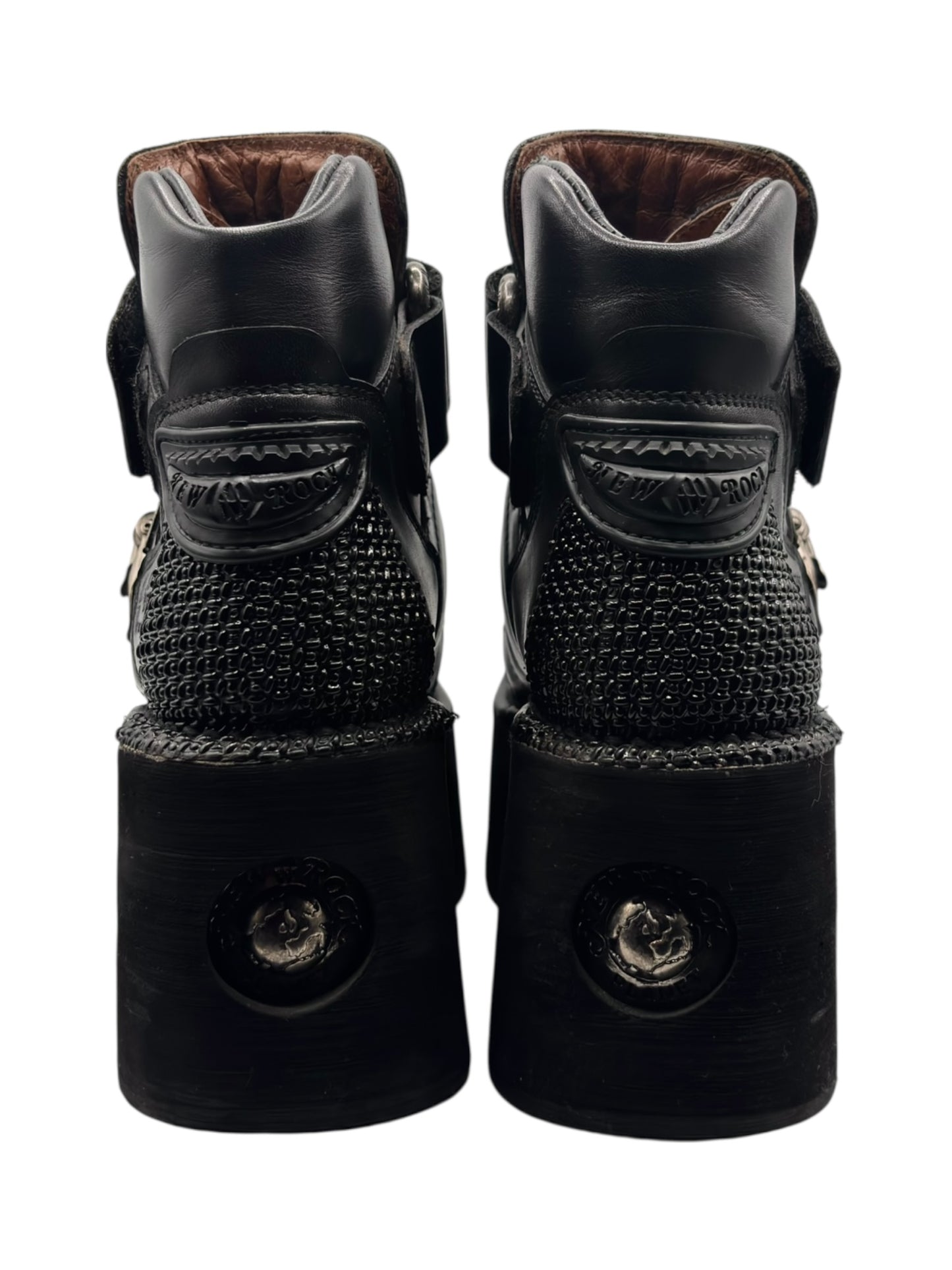 Vintage New Rock neptuno metal clasp platform boots size 42