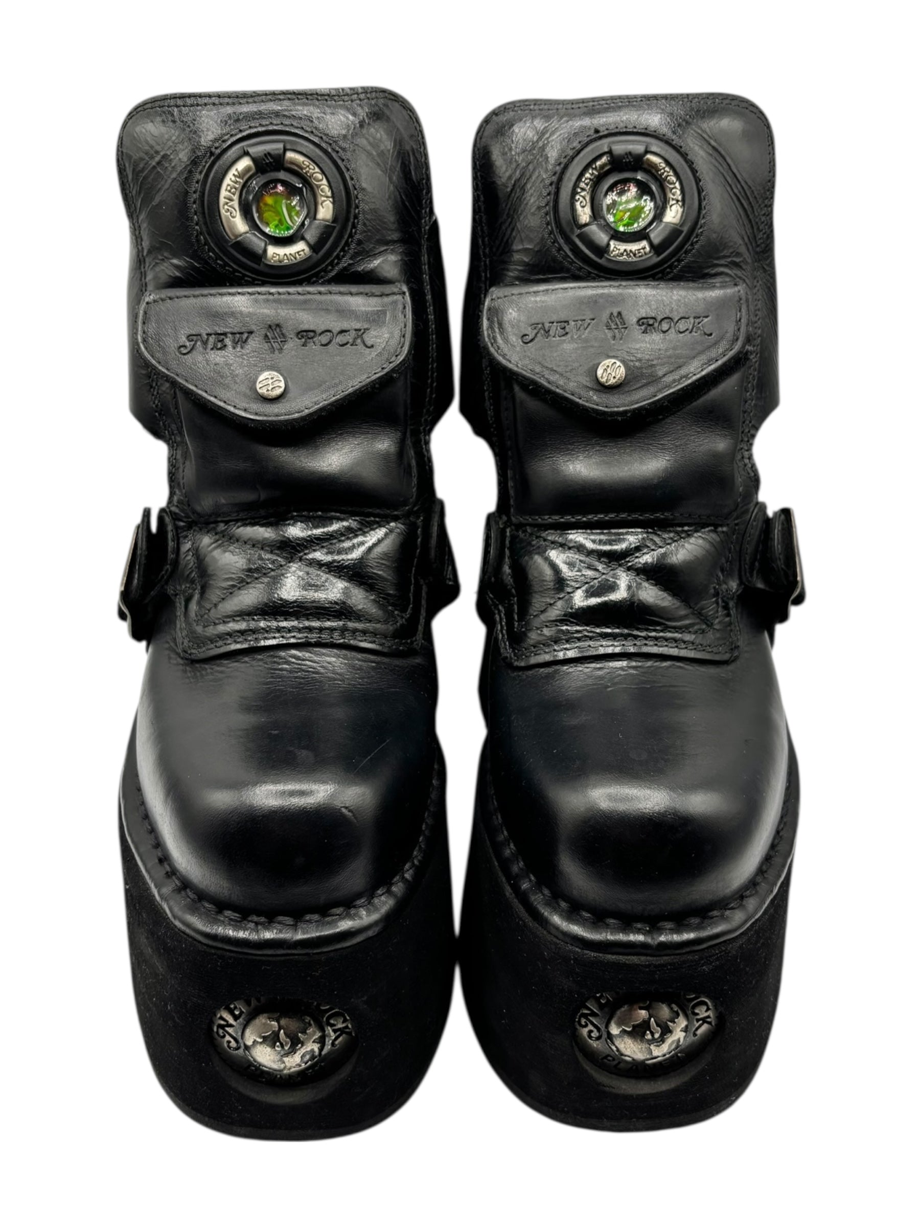 Vintage 90s New Rock neptuno pouch platform boots size 36