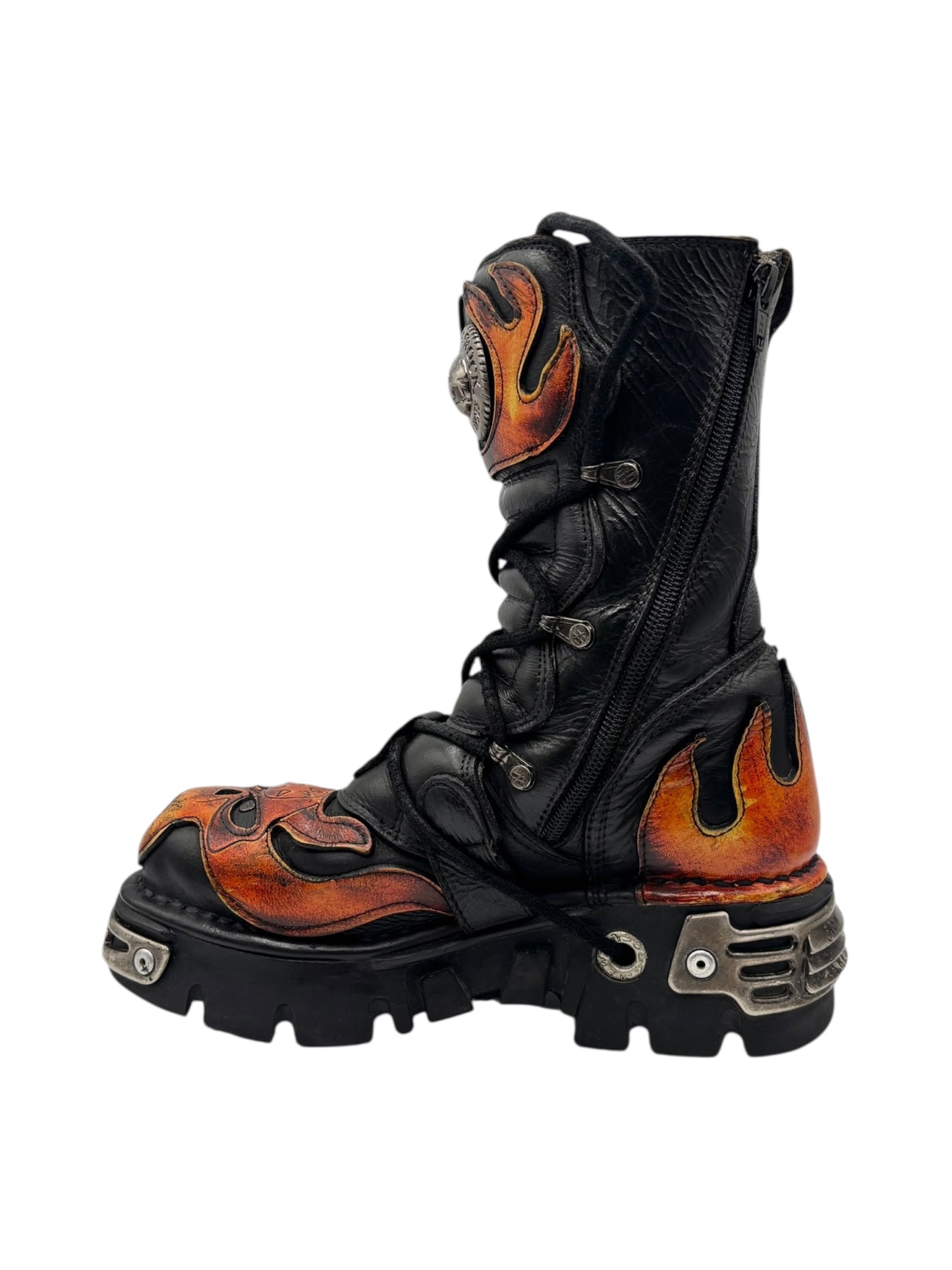 Vintage New Rock mid-calf flame reactor boots size 38