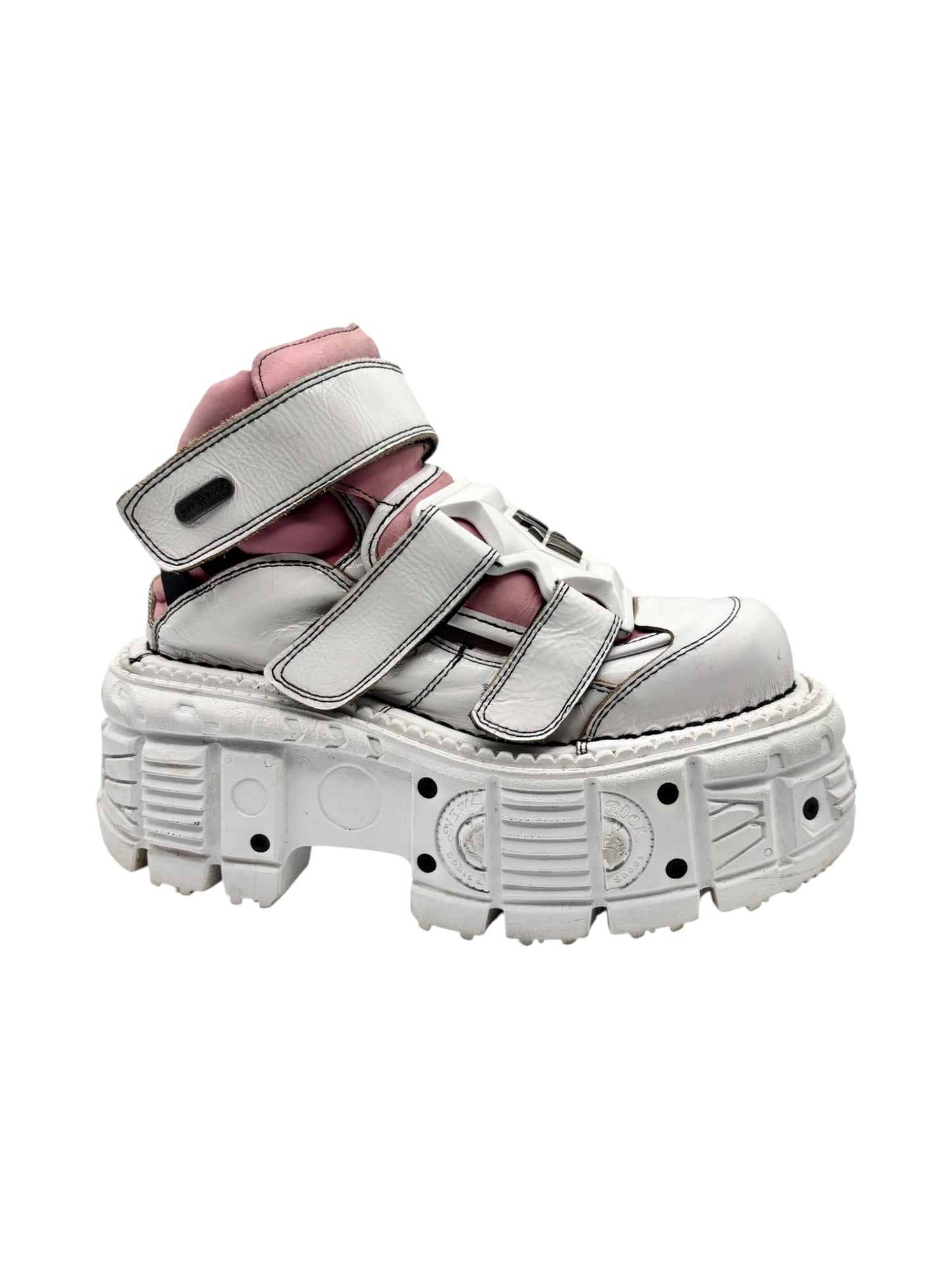 Vintage New Rock white and pink platform boots size 40
