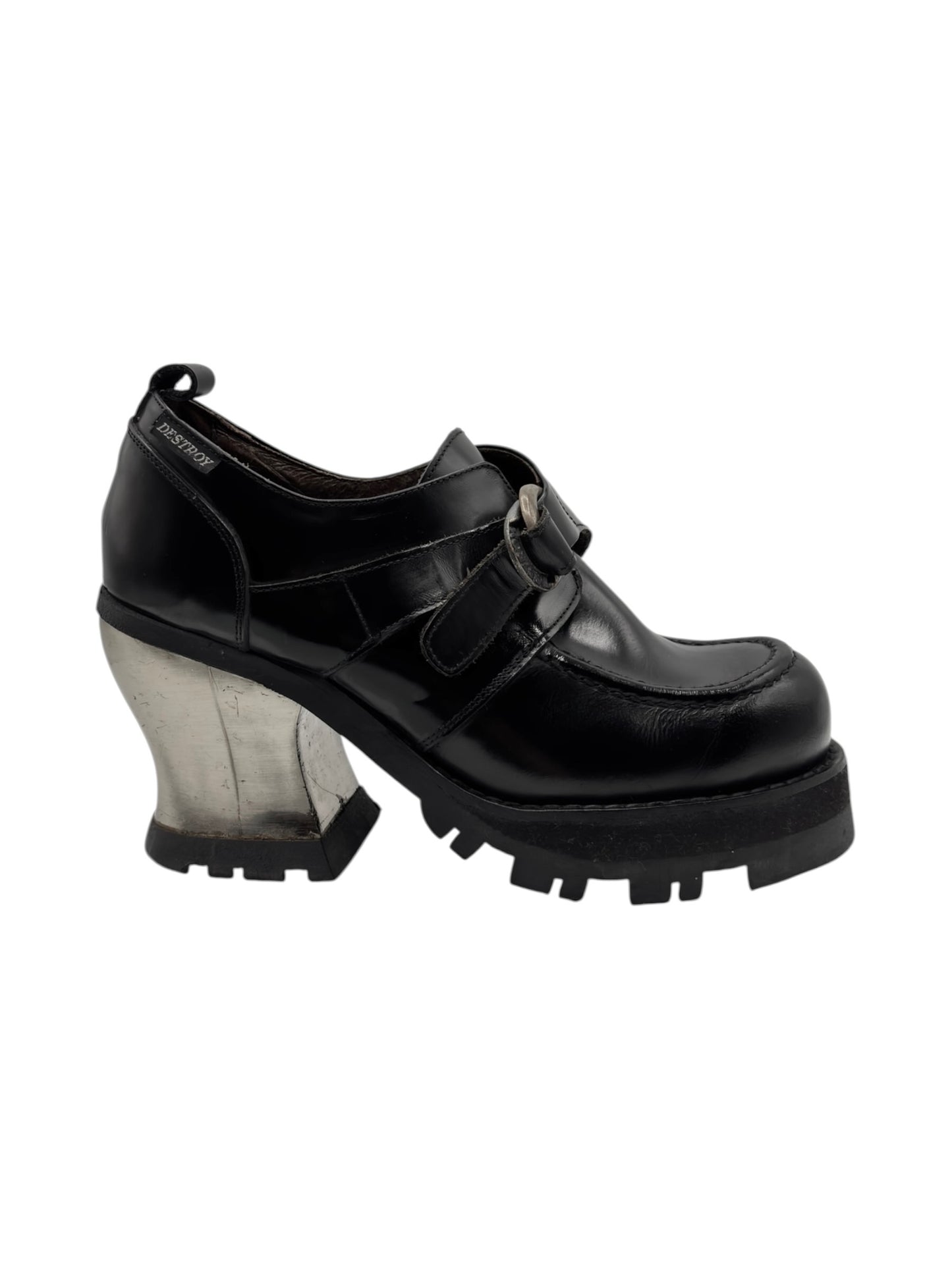 Vintage Destroy buckle loafers