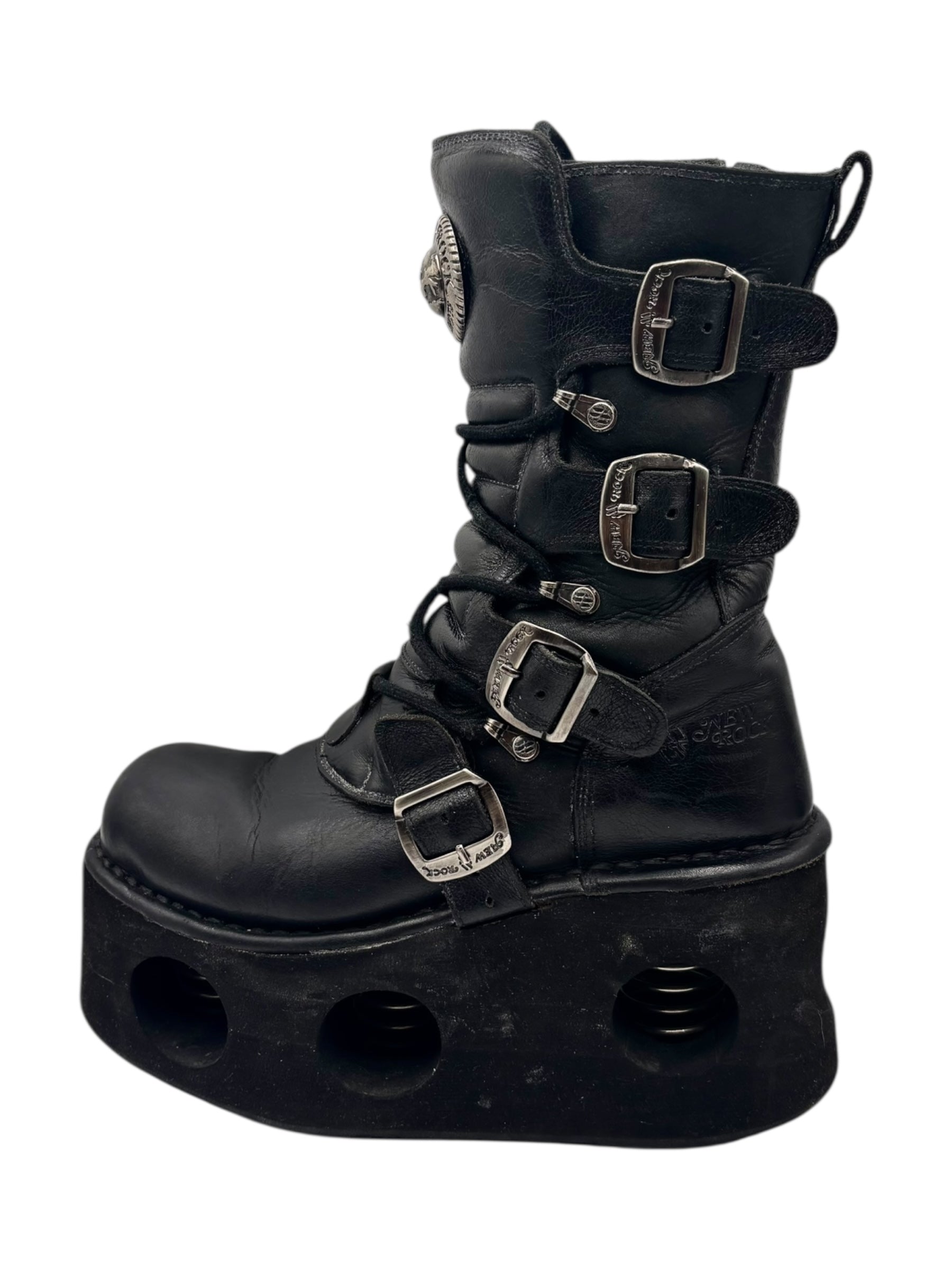 Vintage New Rock mid-calf leather Neptuno platform boots size 40