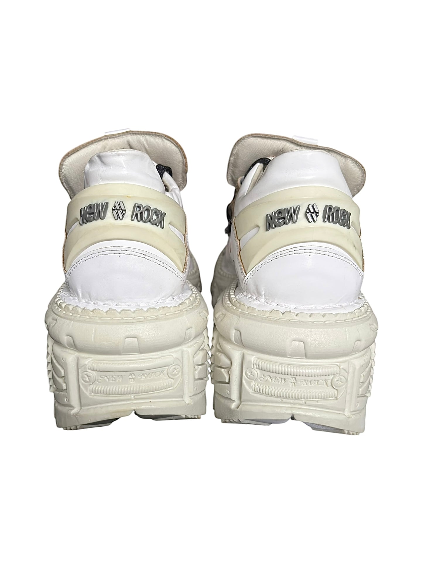 New Rock white M-TANK leather platform boots size 45