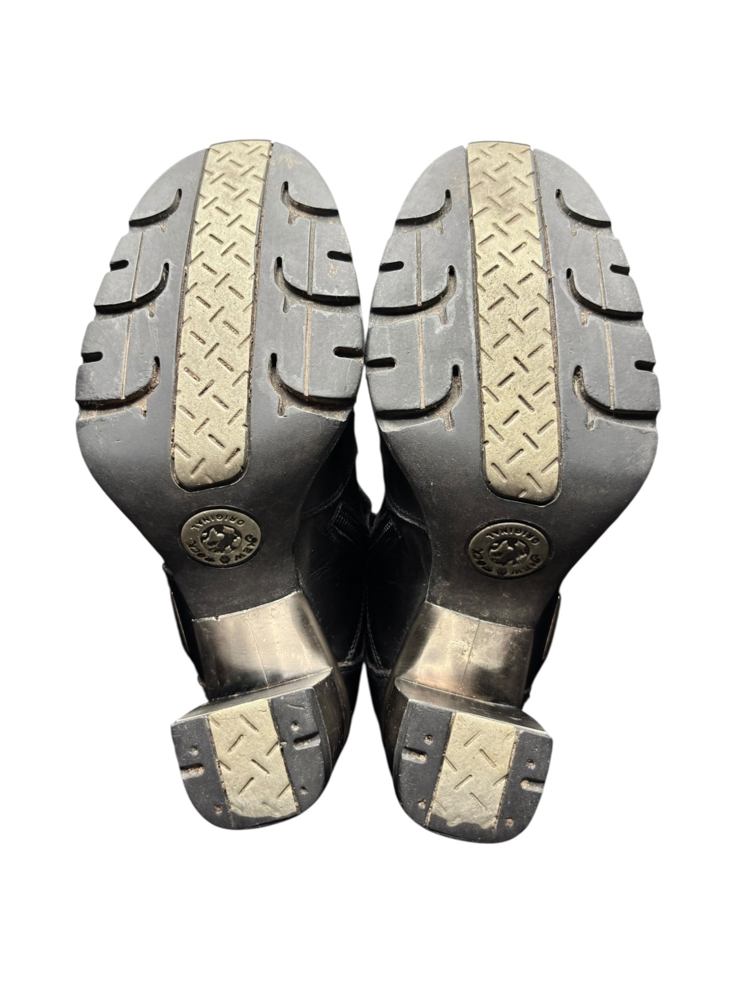 Vintage New Rock biker mid-calf leather boots