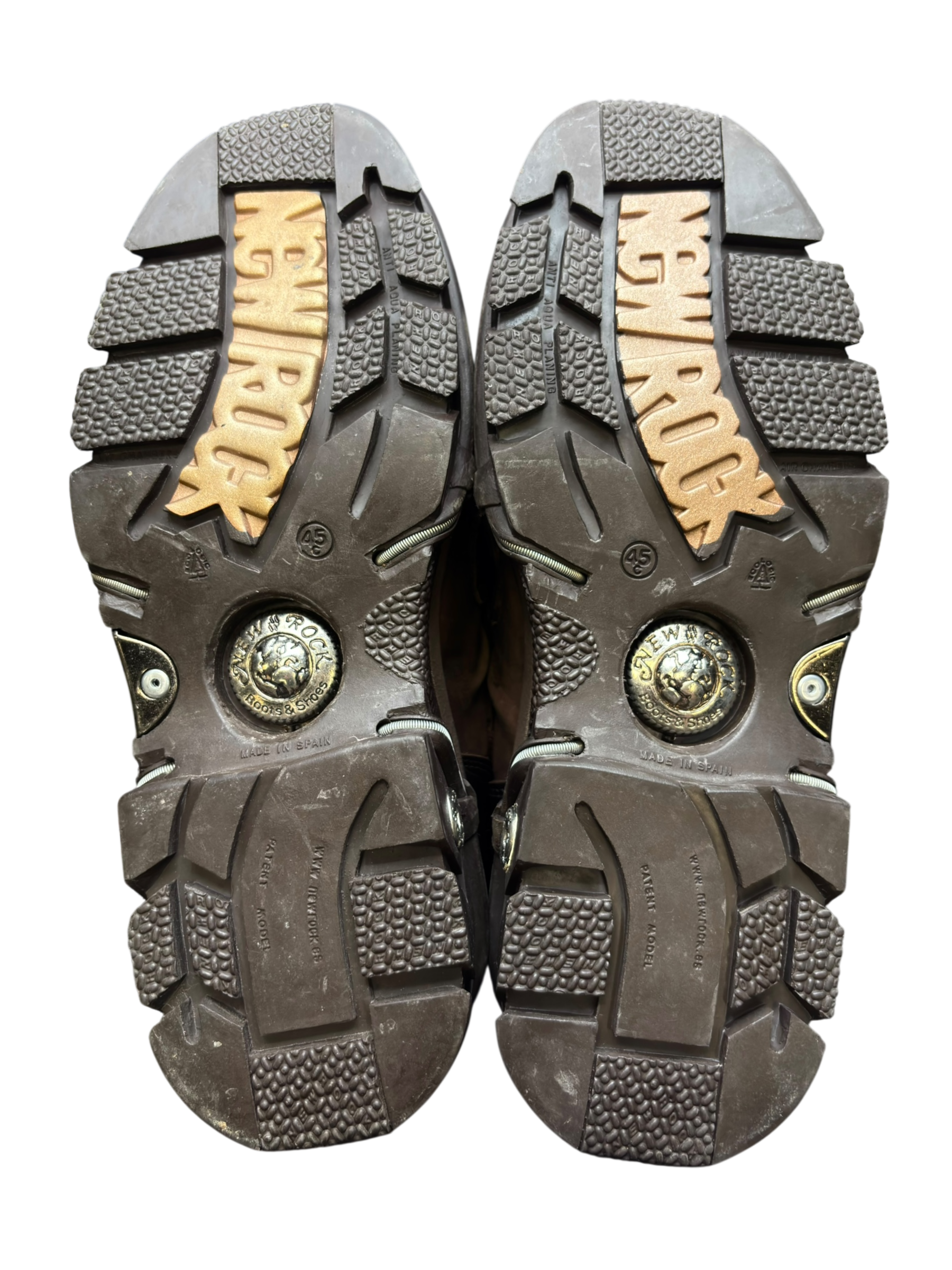 Vintage New Rock brown buckle platform boots size 45