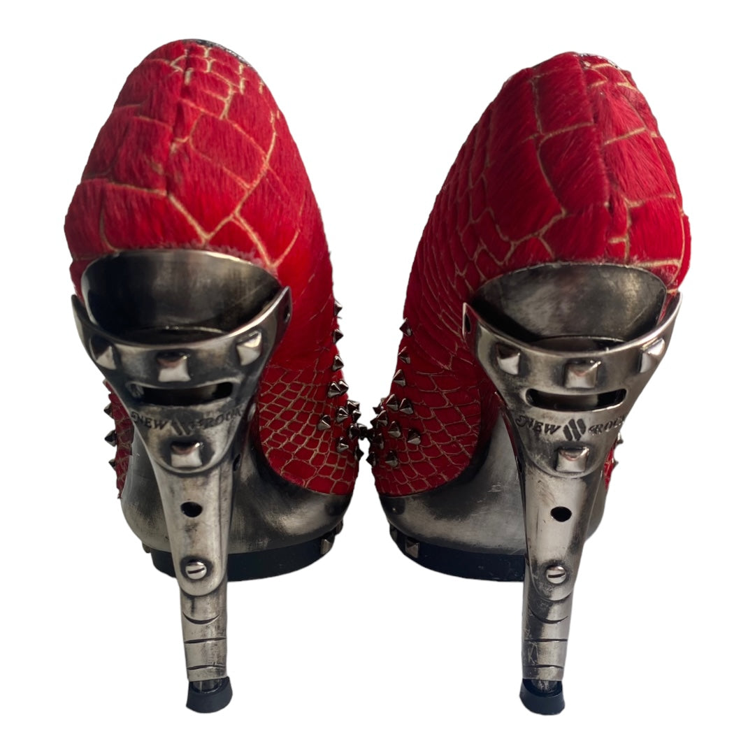 New Rock M-PUNK034 heels in red color size 37