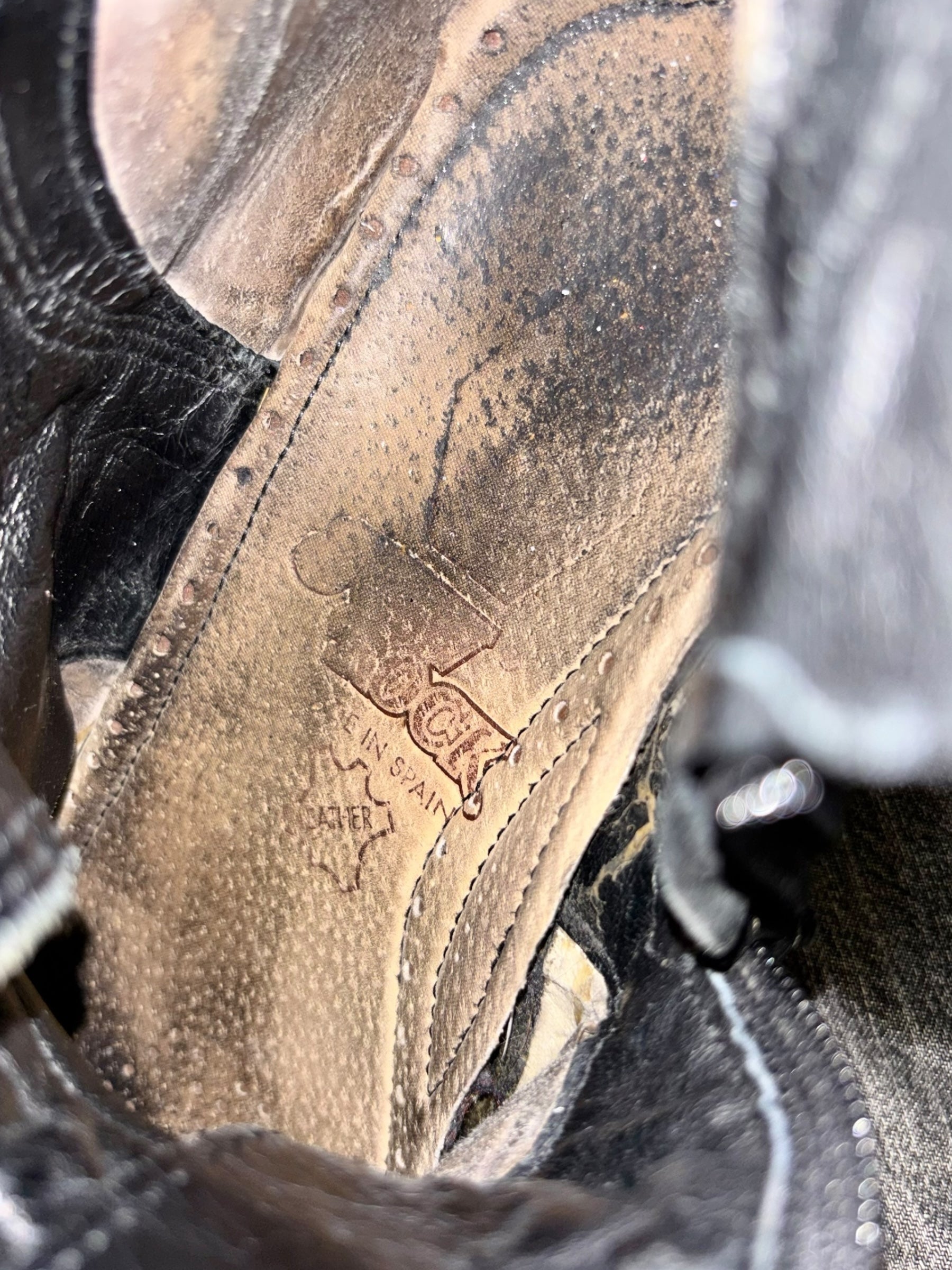 Vintage New Rock knee high reactor leather boots size 44