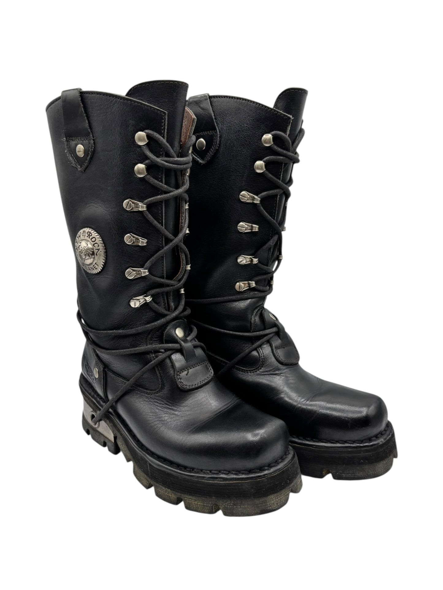 Rare vintage New Rock leather combat boots size 37