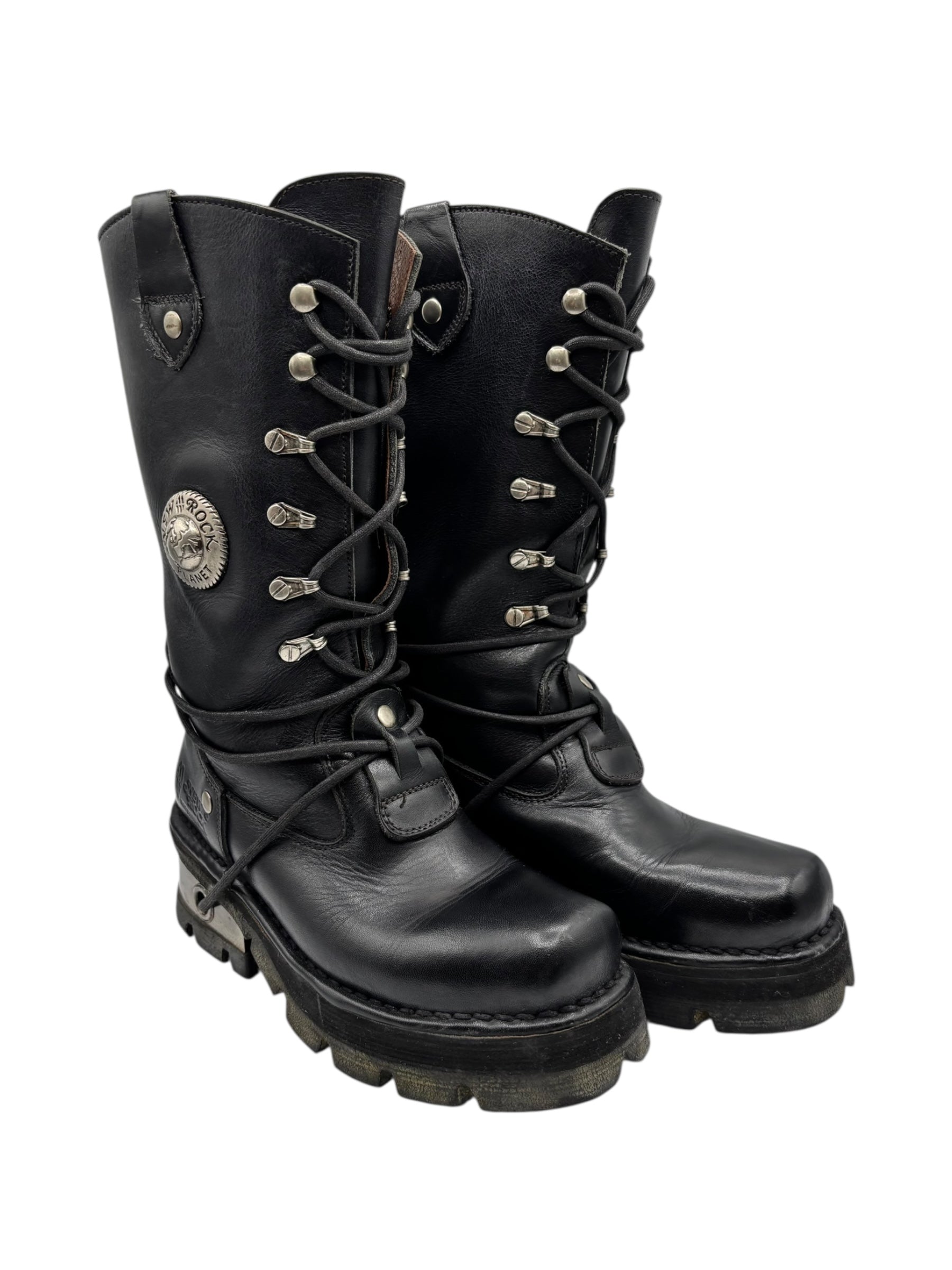 Rare vintage New Rock leather combat boots size 37