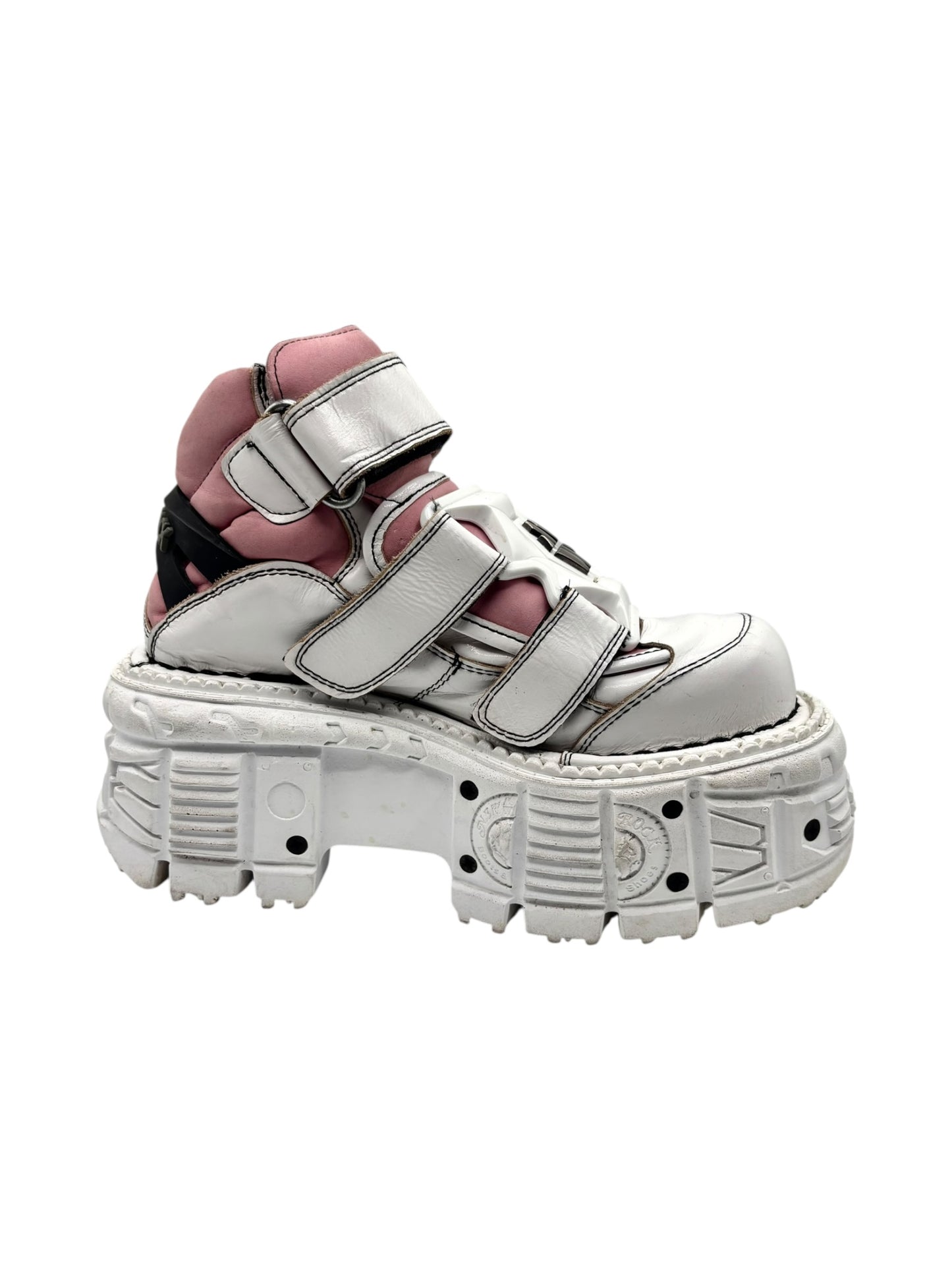 Vintage New Rock white and pink platform boots size 40