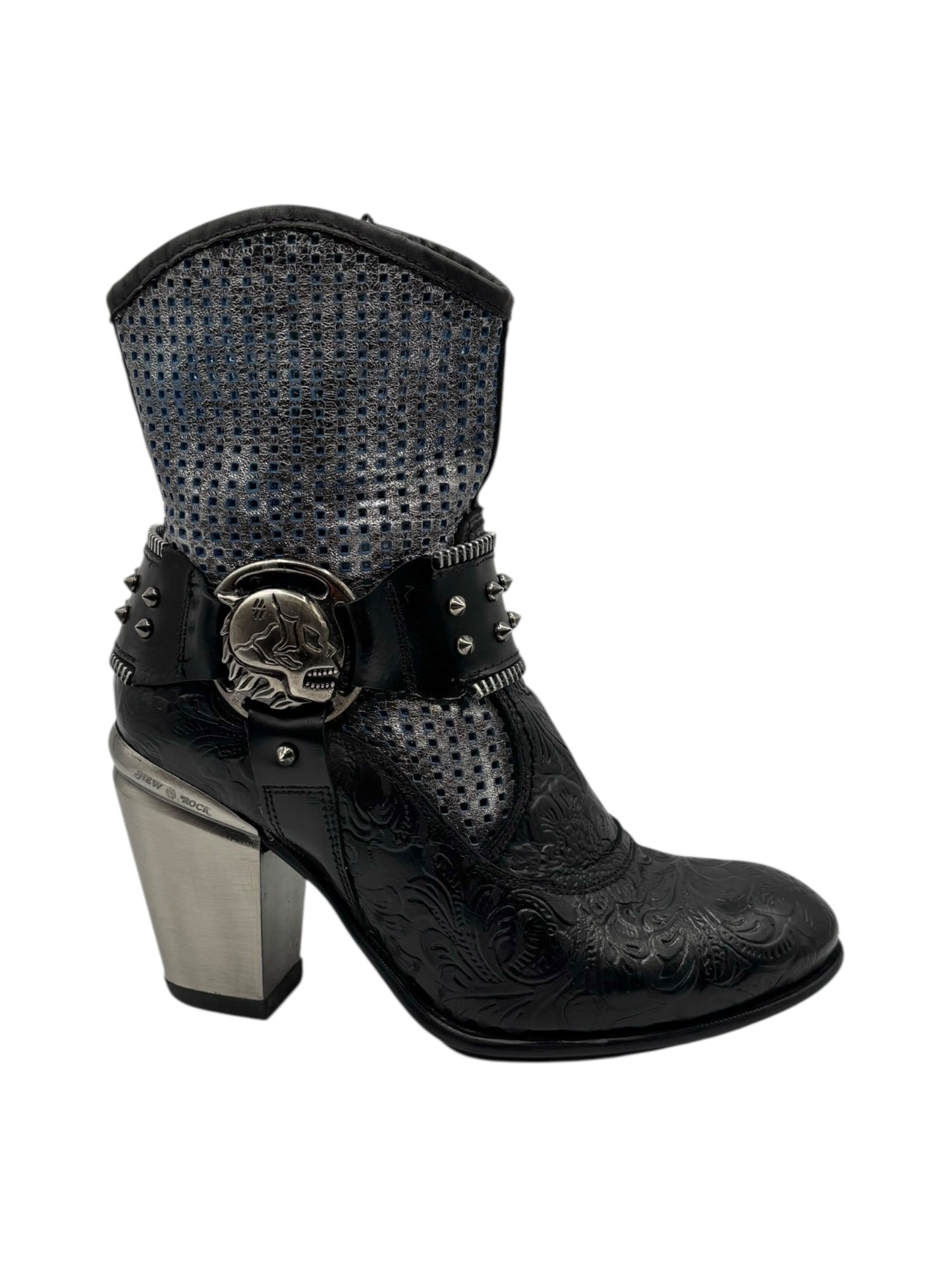 Vintage New Rock round/toe leather heels size 37