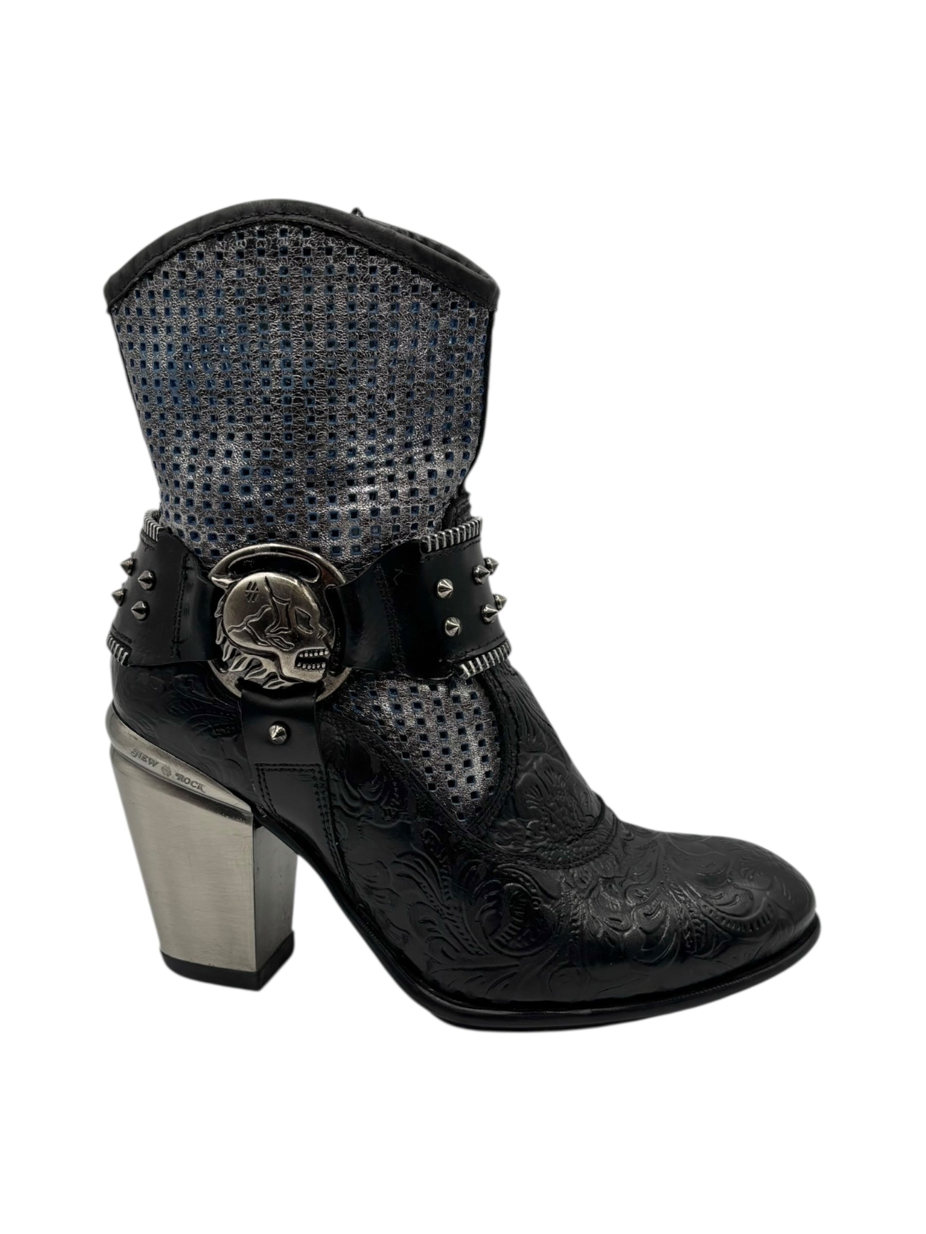 Vintage New Rock round/toe leather heels size 37