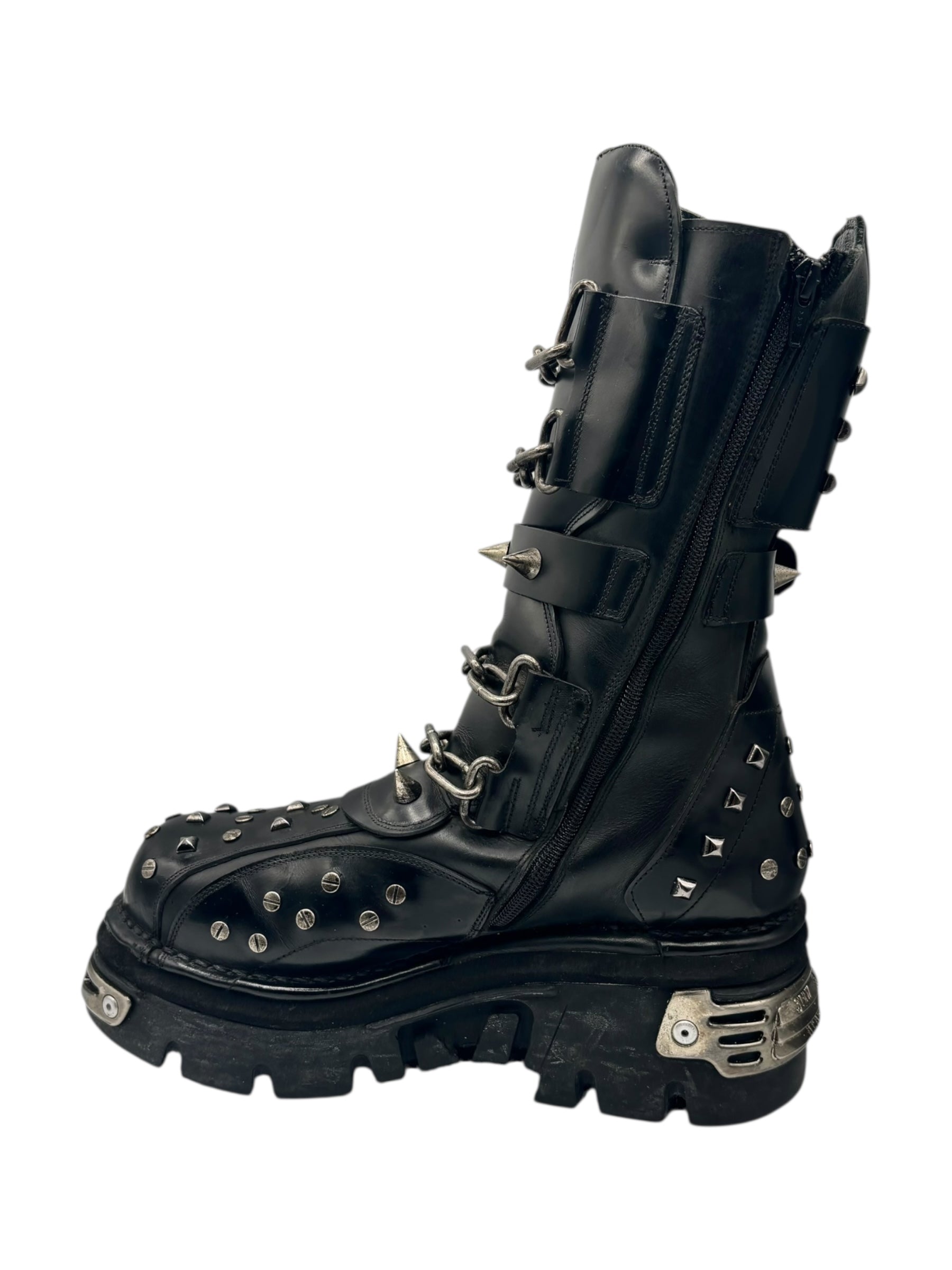 Vintage New Rock studded leather boots size 44