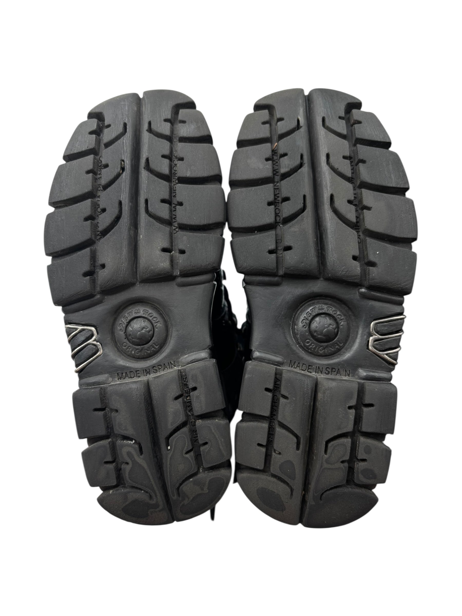 Rare vintage New Rock blue patterned M106 platform boots size 38