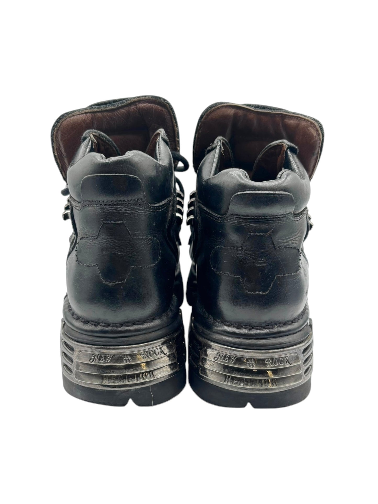 Vintage New Rock techno leather platform boots size 43
