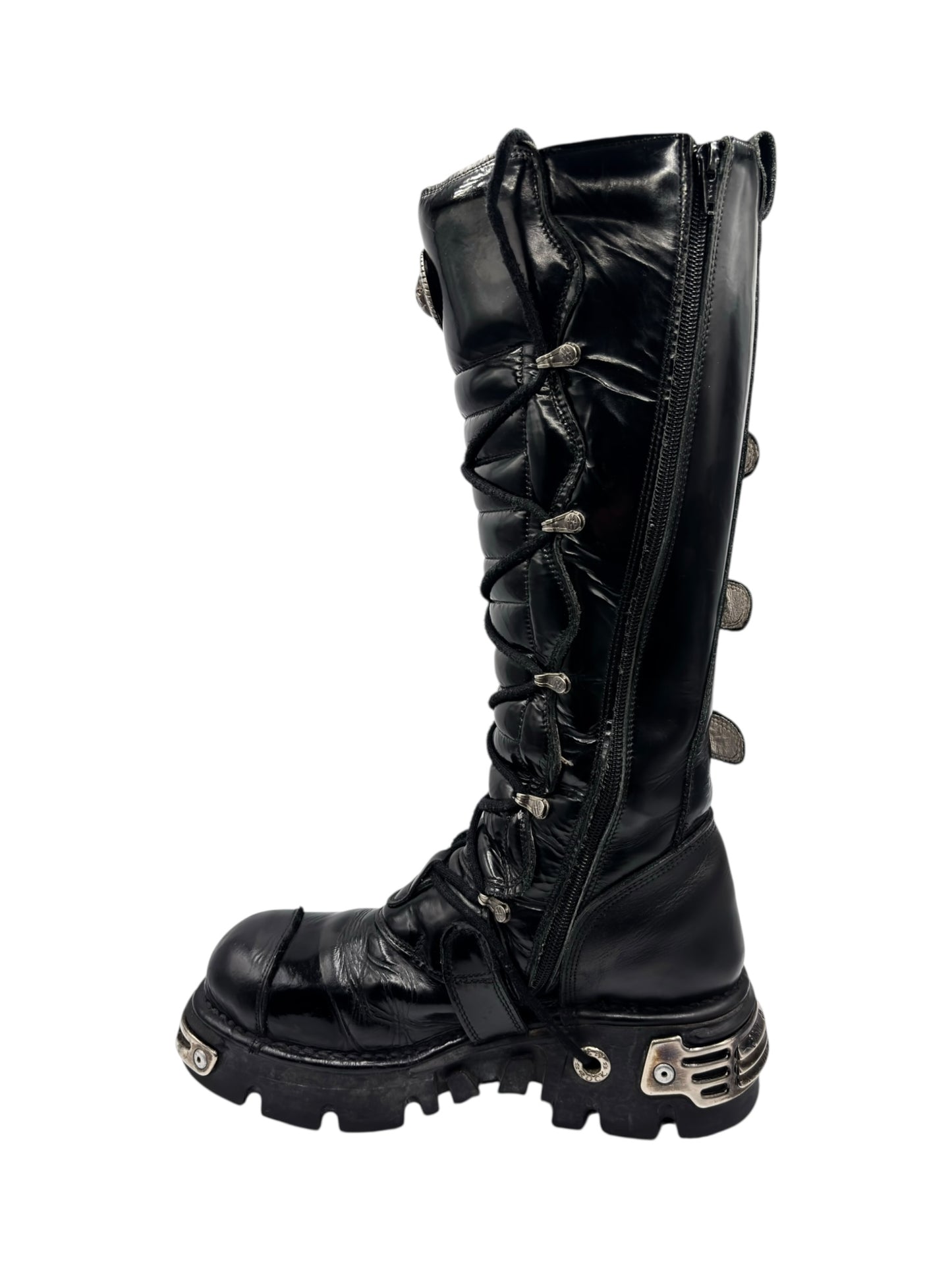 Vintage New Rock knee high reactor leather boots size 42