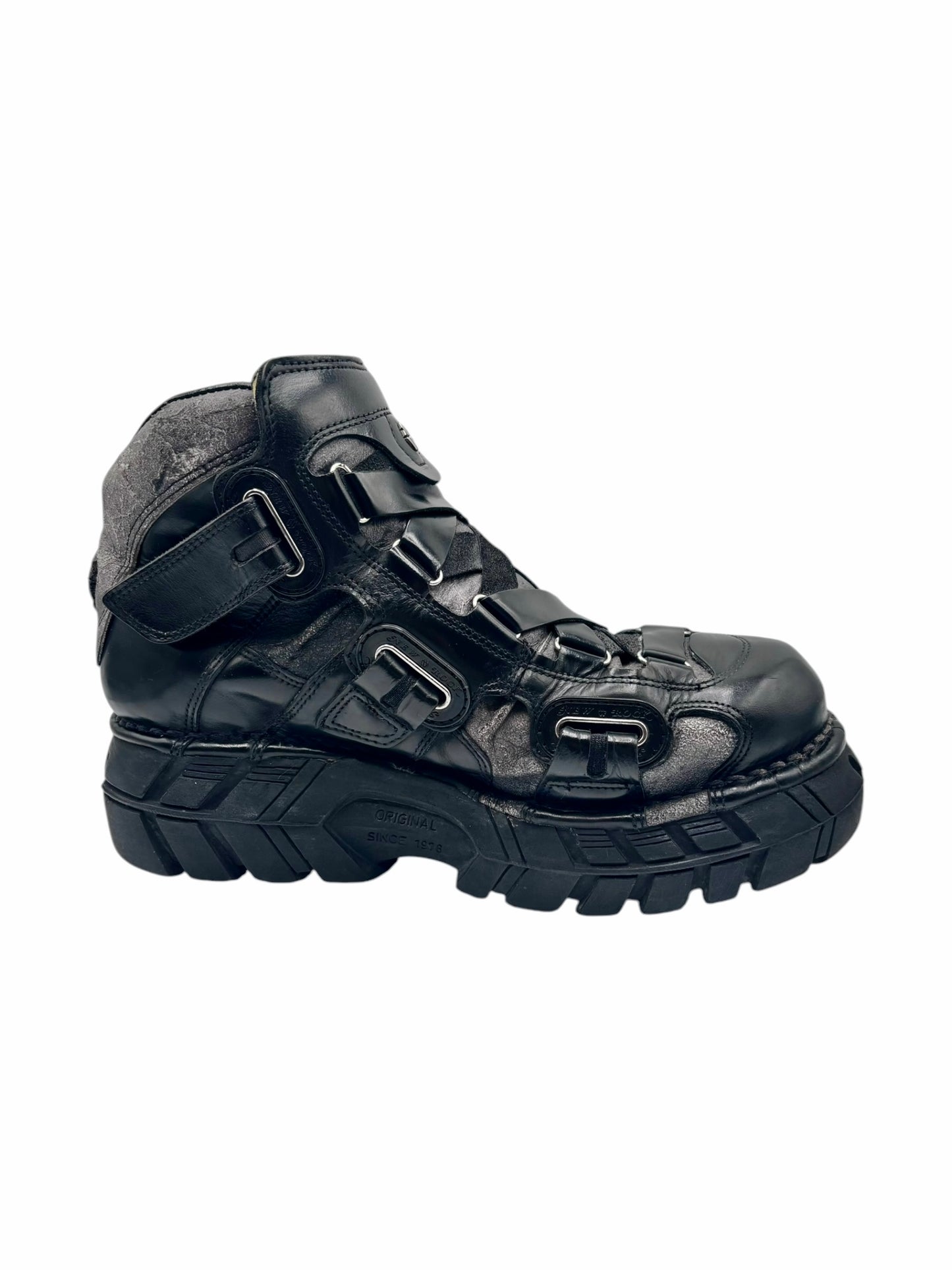 RARE vintage New Rock techno platform boots size 43