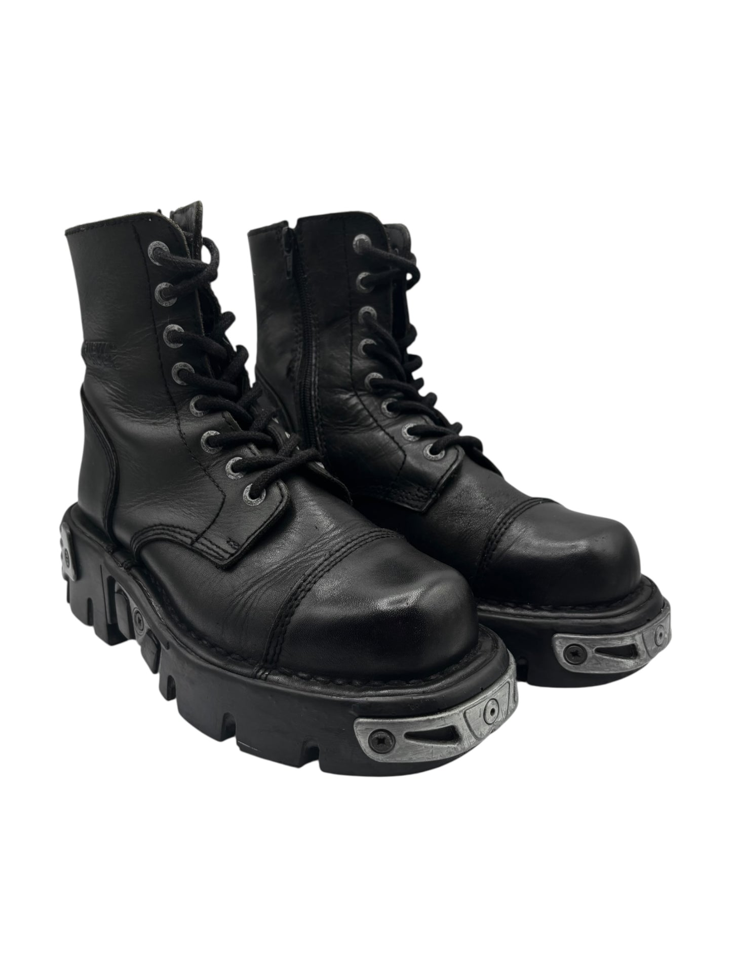 New Rock mili lace-up leather platform boots size 38